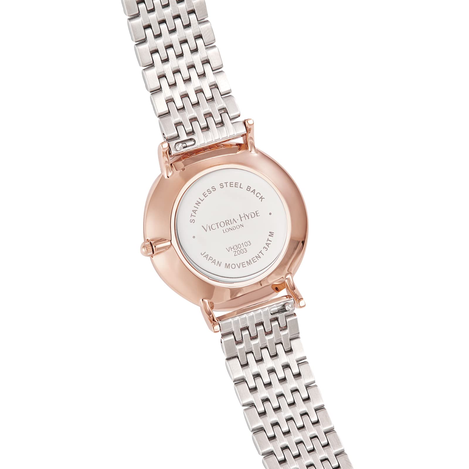 VICTORIA HYDE Women's Two-Tone Watch - Silver & Rose Gold Stainless Steel Ladies Watch for Large Wrist | Perfect for Office, Party & Everyday Wear