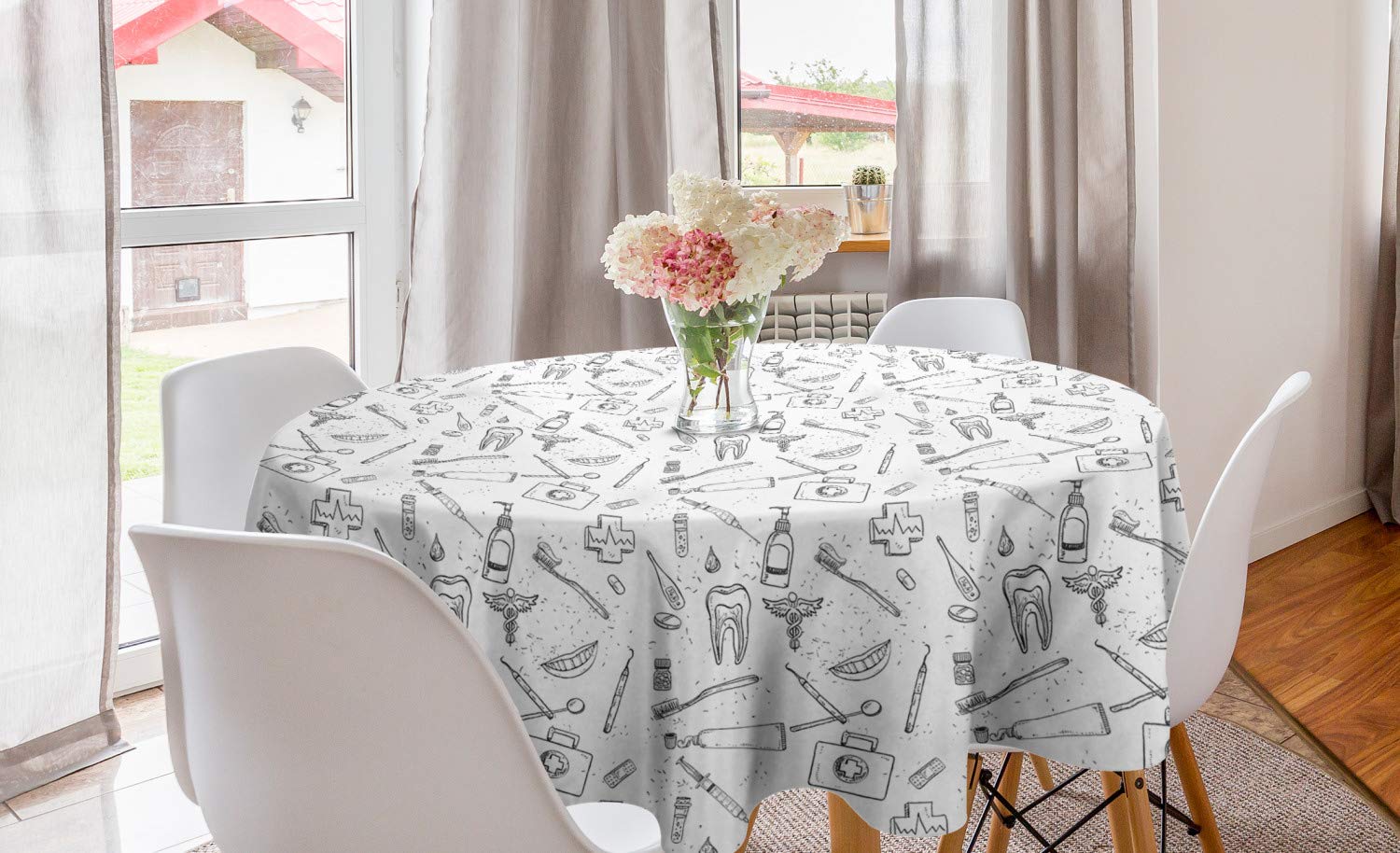 Ambesonne Round Tablecloth 60
