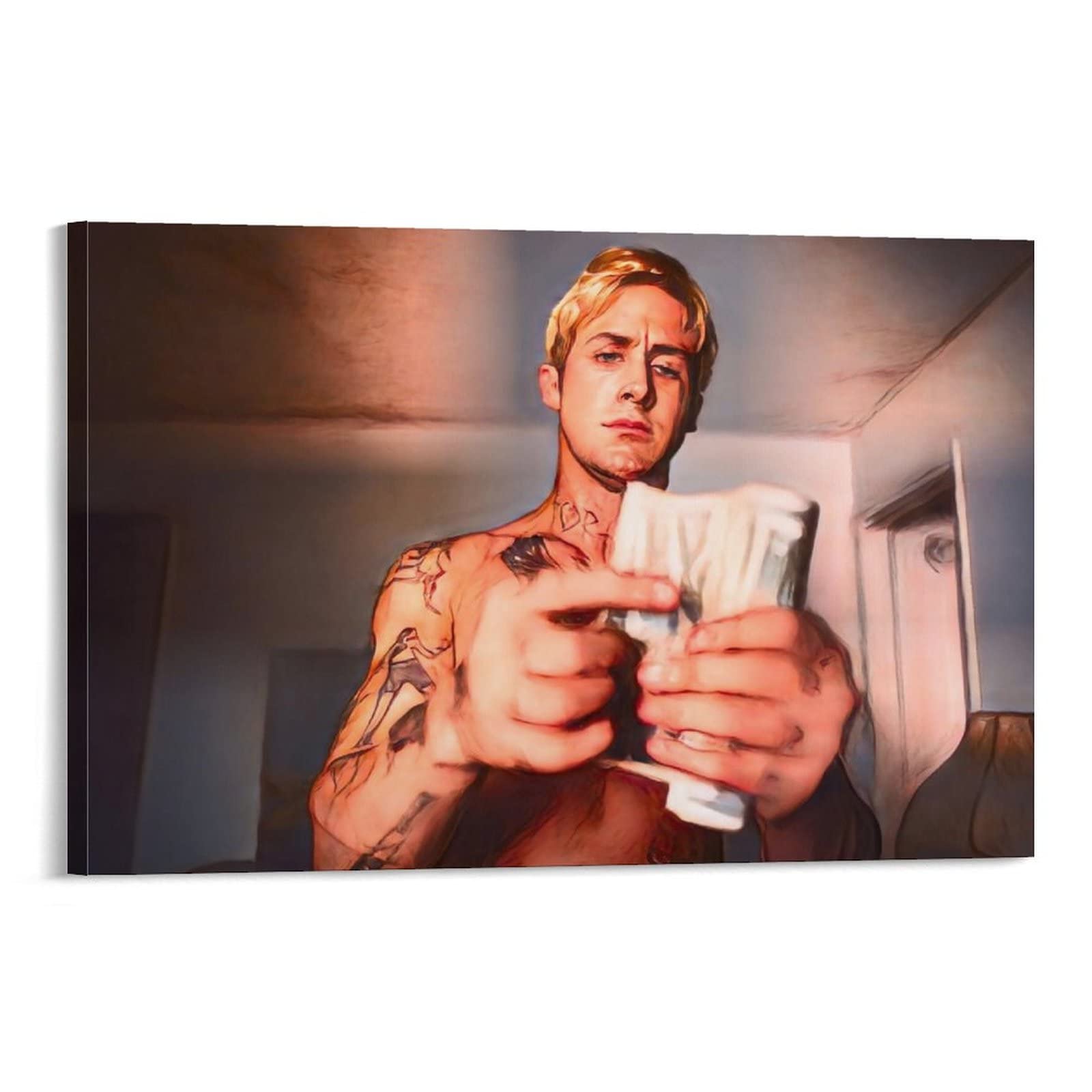 Abstract Art Poster - The Place Beyond The Pines Movie Canvas Painting Wall Decor (20x30 inch / 50x75cm Framed) for Bedroom, Living Room & Office - Modern Home & Movie Theater Decor