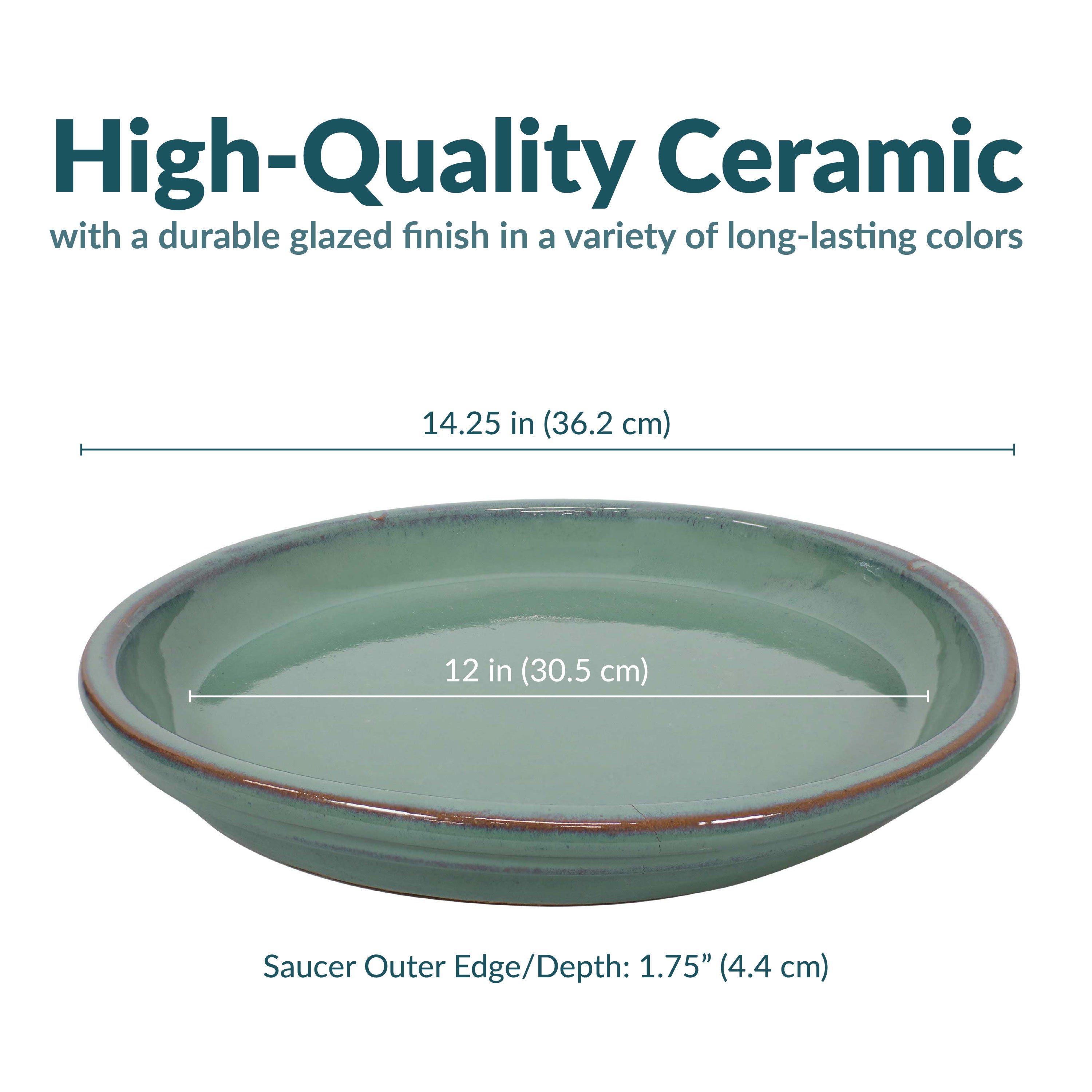 Sunnydaze 4-Pack Glazed Ceramic Plant Saucers for Indoor & Outdoor Potted Plants – Perfect for Home, Garden, and Patio Decor