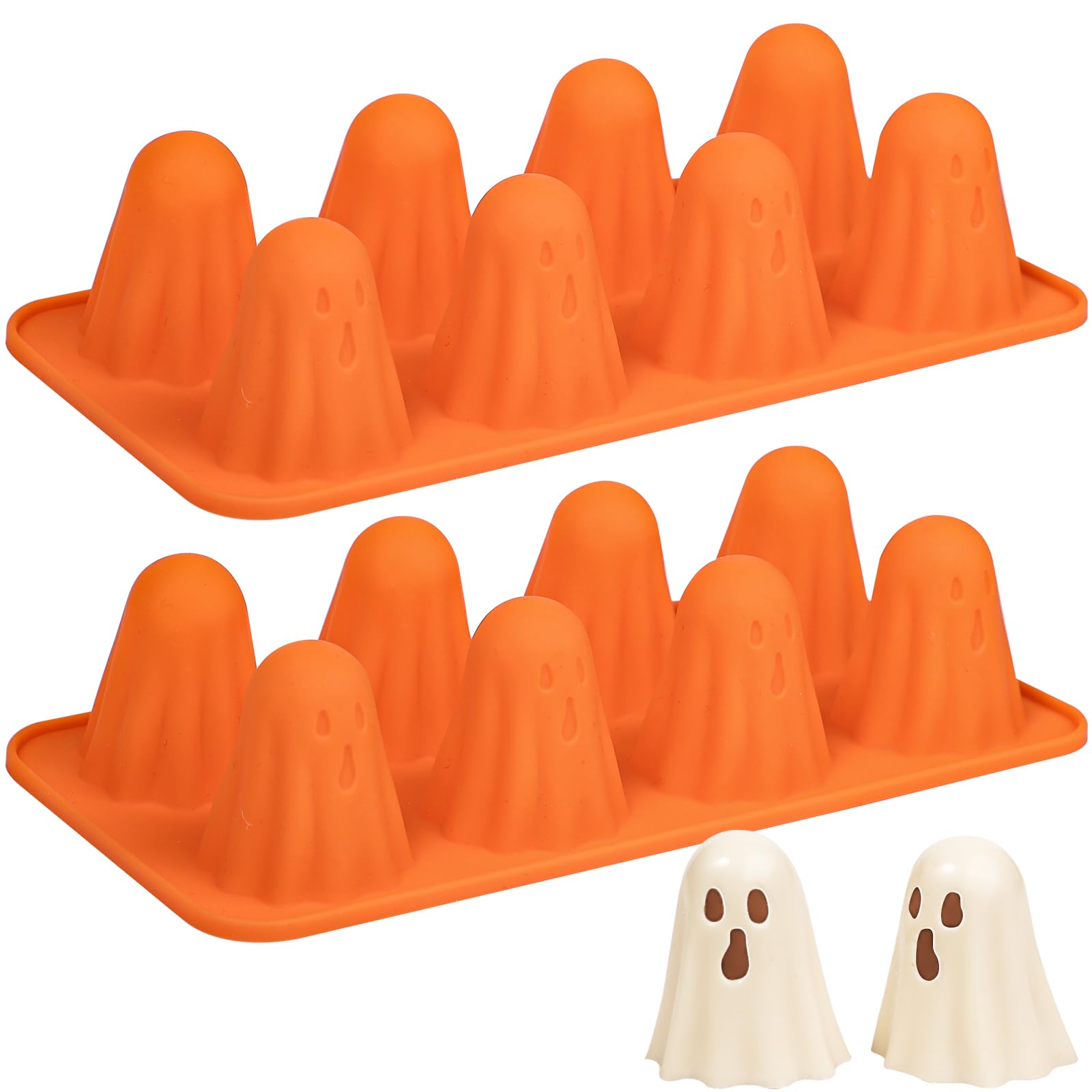 Kamehame Ghost Silicone Mold - 2 Pack Halloween Chocolate Candy Molds for Jelly, Gummy, Crayon & Resin Crafts - Perfect for DIY Treats, Party Favors & Spooky Decorations