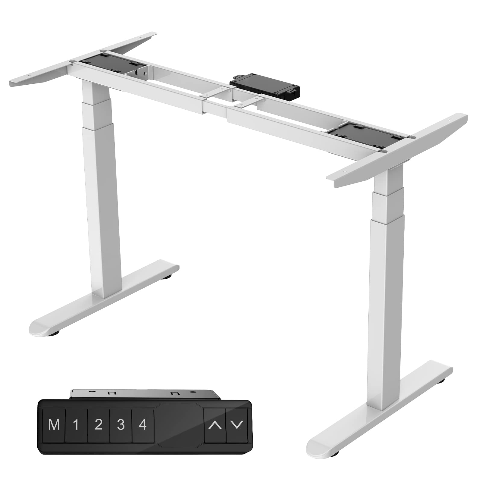 AIMEZO 50.8H Dual Motor Electric Standing Desk Base - 3-Stage Height Adjustable Frame for Home Office | Sit Stand Desk with One-Touch 4 Presets Memory Control | Perfect for Remote Work, Gaming & Study Setup
