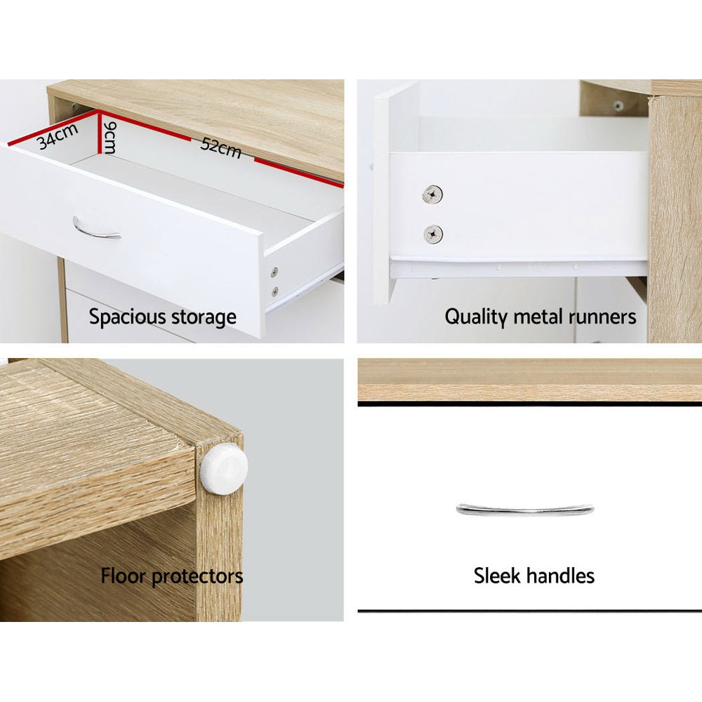 4 Drawer Tallboy Dresser - Solid Wood Chest of Drawers for Bedroom Storage & Organization | Perfect for Home, Office, or Dorm Room Furniture