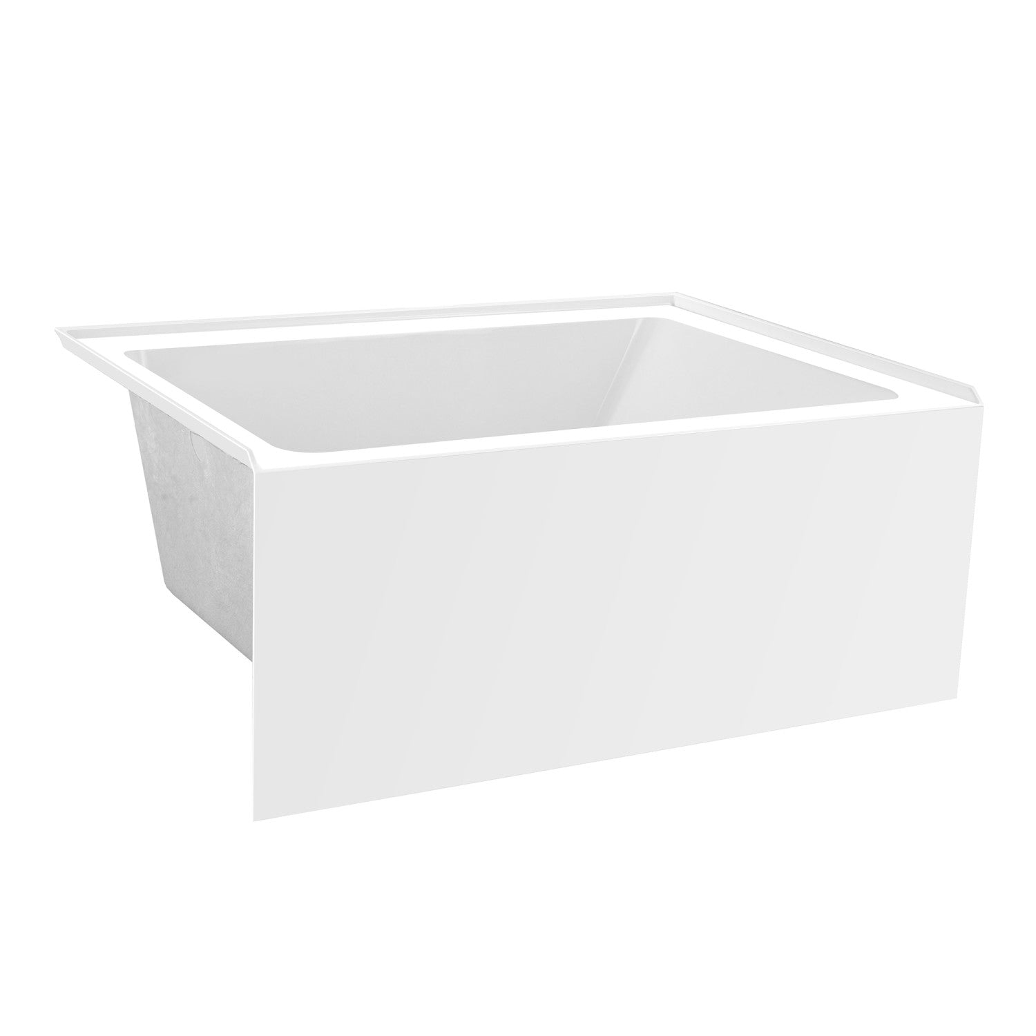 Aqua Eden 48 Inch Acrylic Rectangular 3-Wall Alcove Bathtub - Left Hand Drain, Glossy White - Perfect for Small Bathrooms & Modern Home Spa Experience