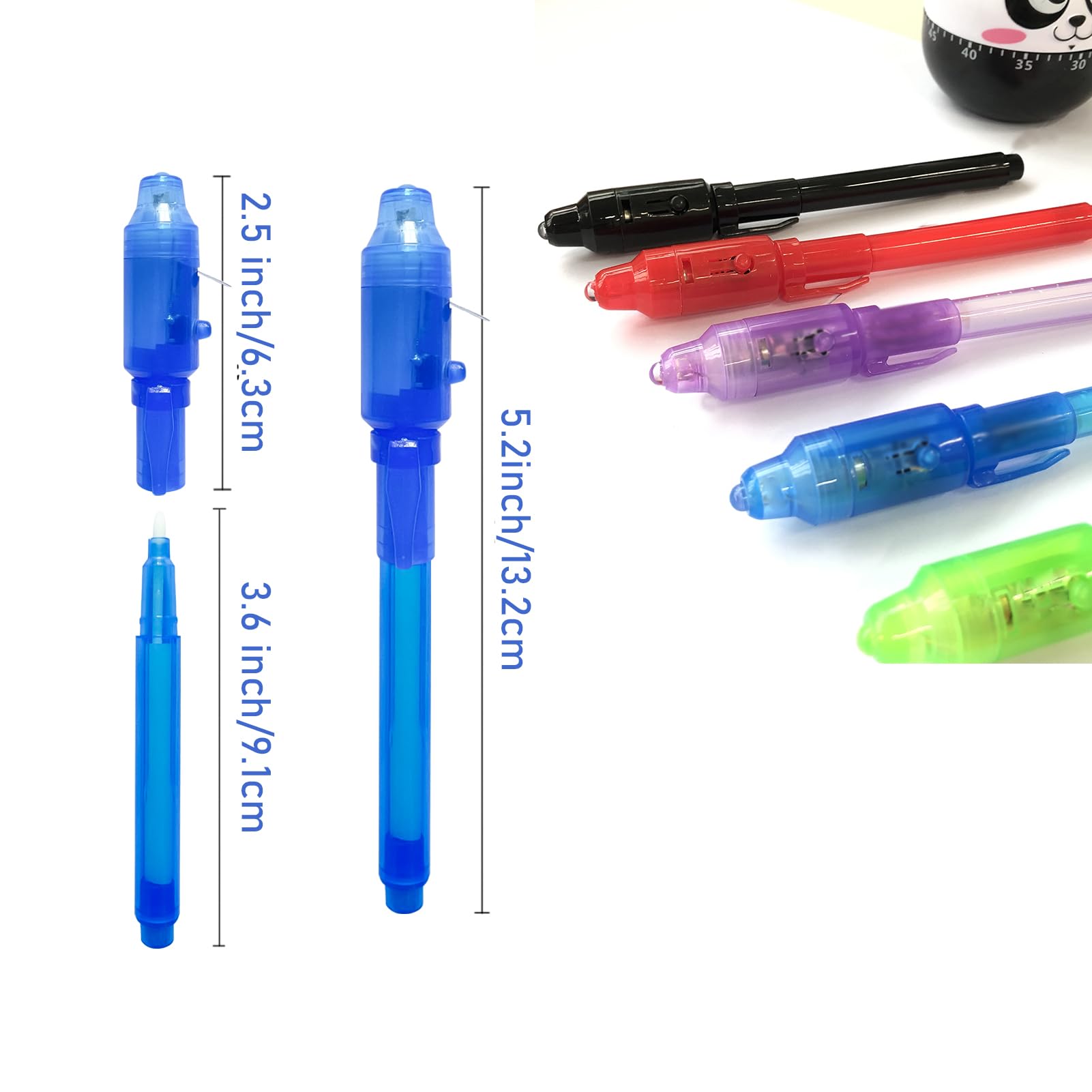 SCStyle 28Pcs Invisible Ink Pen Set with UV Light - Magic Marker for Secret Messages, Birthday Gifts, Easter, Halloween & Christmas Presents - Fun Writing Tool for Kids, Students & Party Games