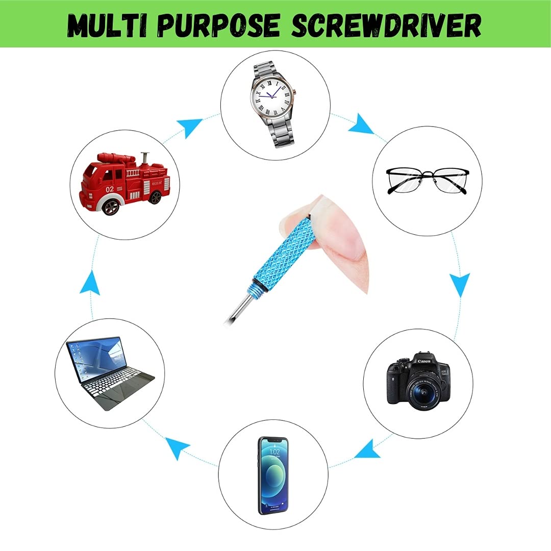 UNEAK 3-in-1 Eyeglass Screwdriver Repair Kit - Precision Mini Screwdrivers Set for Glasses, Watches & Electronics (Flat/Phillips/Hex) - Portable Keychain Tool for Eyewear, Jewelry & Gadget Repairs at Home or Travel