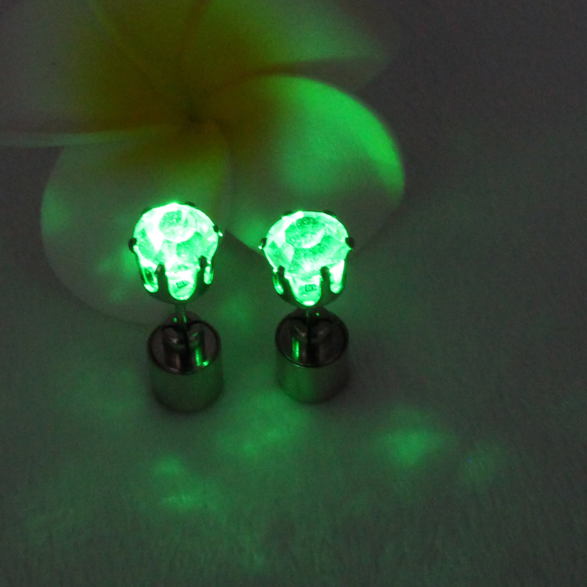 Flashing LED Earrings for Women & Men - Glowing Light Up Crystal Pendant Drop Earrings, Diamond Crown Studs for Dance Party, Halloween, Thanksgiving, Christmas, Raves, Concerts & Night Events