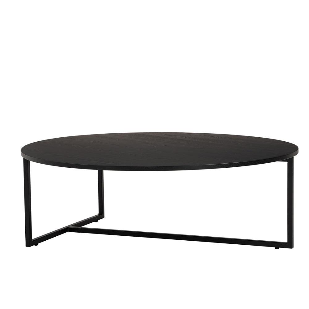 Round Coffee Table 100cm - Modern Black Wooden Living Room Table for Small Spaces | Perfect for Apartments, Studios & Cozy Home Decor