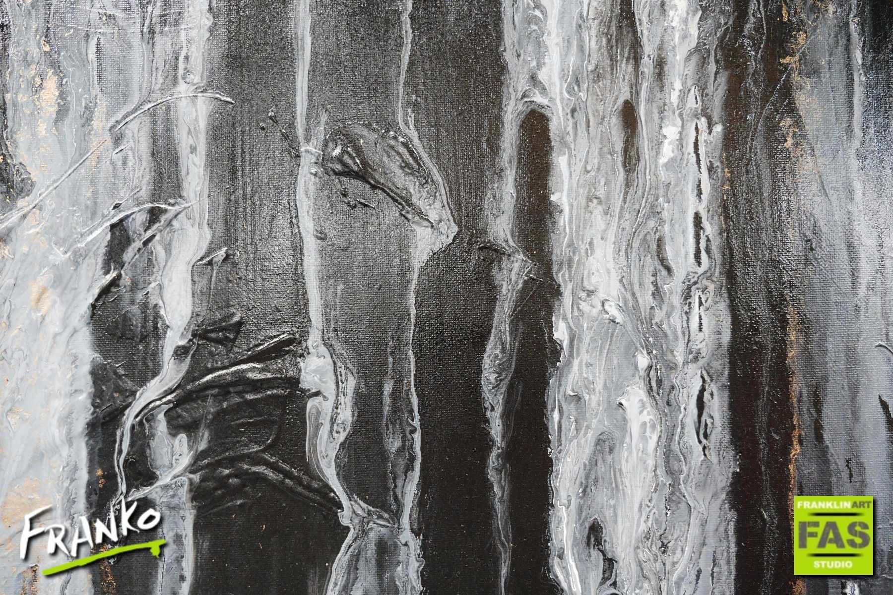 Golden Licorice 75cm x 100cm Black Gold Abstract Canvas Art - Modern Wall Decor for Living Room, Bedroom & Office