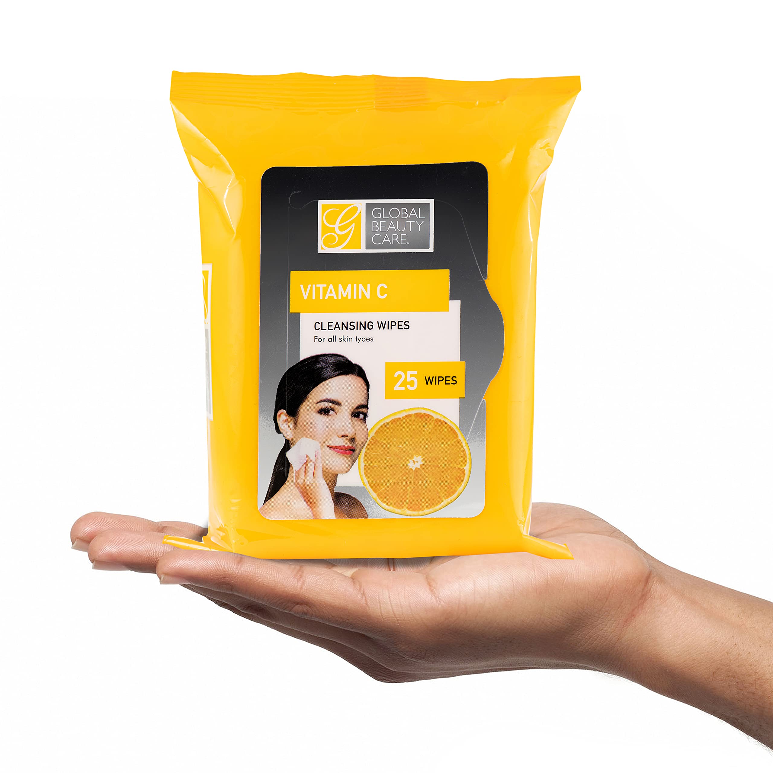Vitamin C Cleansing Wipes for Face - 100 Count (4-Pack) | Premoistened Makeup Remover Wipes | Bulk Travel Toiletries | Gentle Exfoliating & Skin Brightening | Perfect for Travel, Gym & Daily Skincare Routine