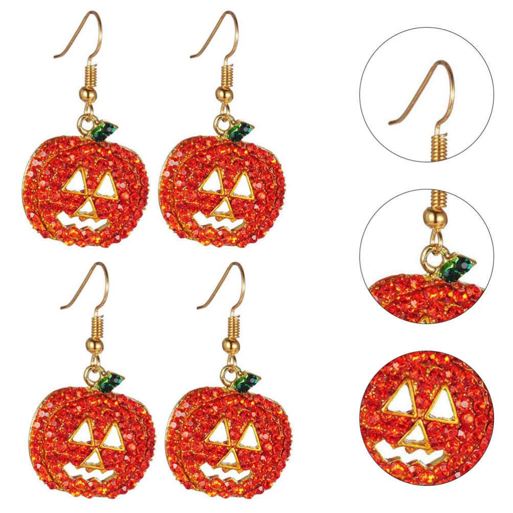 Pumpkin Earrings for Women - Funny Halloween Hook Earrings, Alloy Festival Dangle Ear Jewelry | Perfect for Halloween Parties, Costume Accessories & Fall Fashion