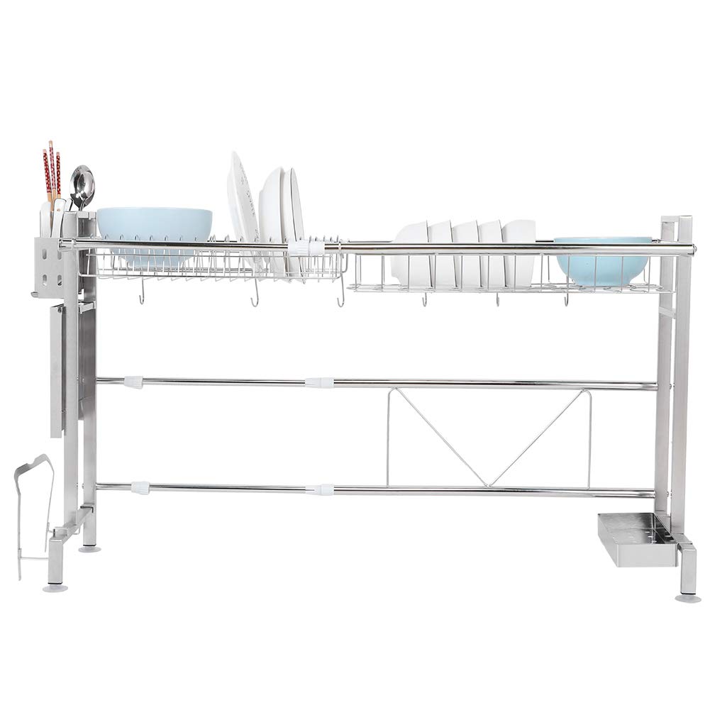 Non-Slip Bowl and Dish Drying Rack for Kitchen Sink - Space Saving Storage Shelf for Plates, Bowls & Utensils - Perfect for Small Kitchens, Apartments & RVs