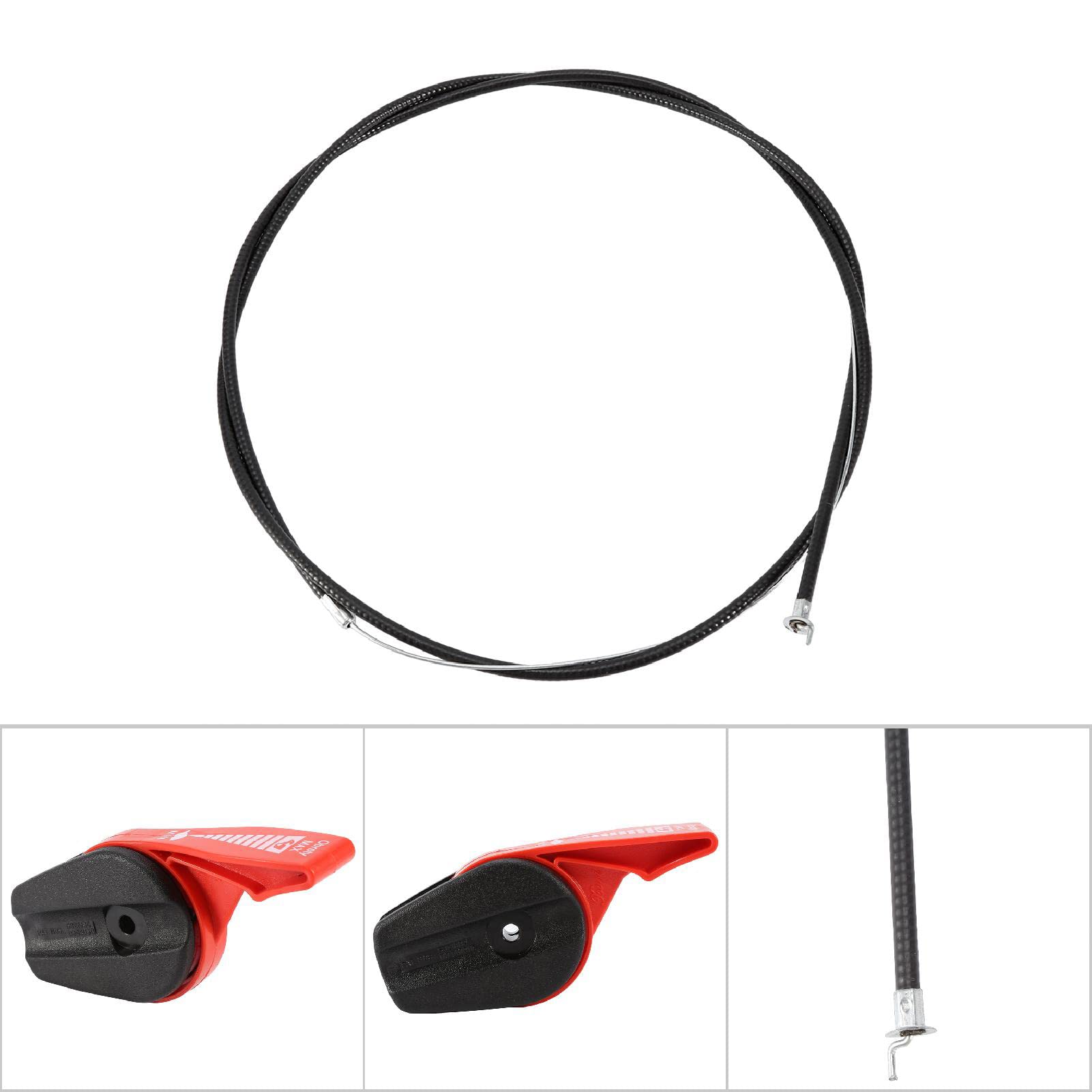 TOPINCN Universal 65in Lawn Mower Throttle Cable - Replacement String Trimmer Throttle Control Switch & Handle Kit for Garden Lawnmowers & Brushcutters (Red) | Perfect for DIY Repairs & Outdoor Yard Maintenance