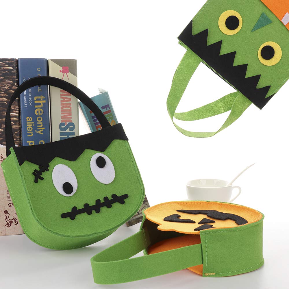 7-Piece Halloween Candy Tote Bags Set - Cute Trick or Treat Baskets for Kids, Halloween Party Favors & Home Decor - Perfect for Candy Collection, Gift Giving & Spooky Decorations