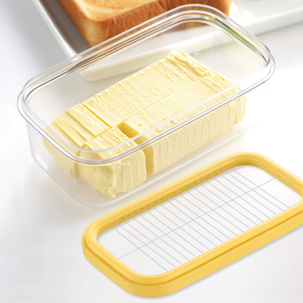 Bamboo Lid Butter Dish - Airtight Butter Keeper Container for Fresh Butter Storage | Rectangle Food Storage Box for Kitchen, Dining Table & Picnic Use