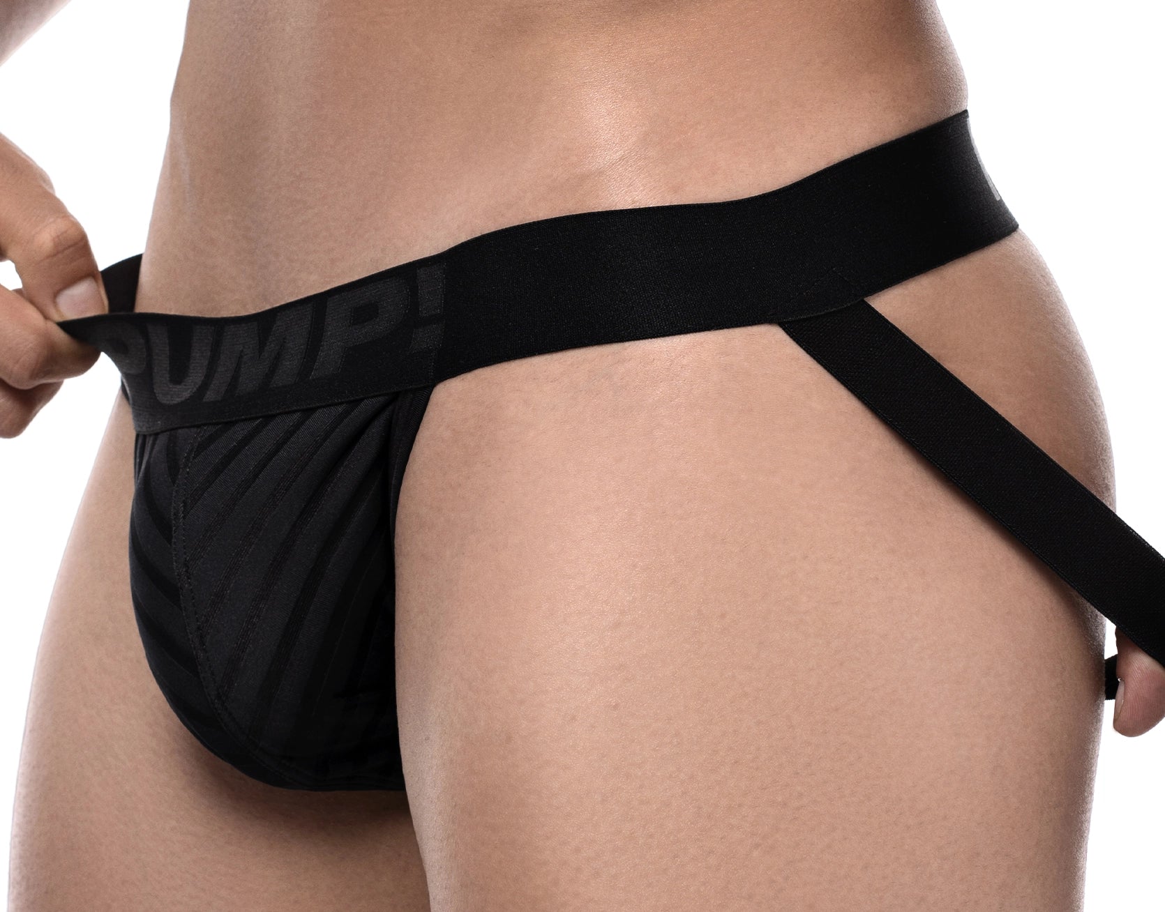 PUMP! Whisper Jockstrap for Men - Breathable Black Underwear for Sports & Workout - Comfortable Support for Running, Gym & Active Lifestyle