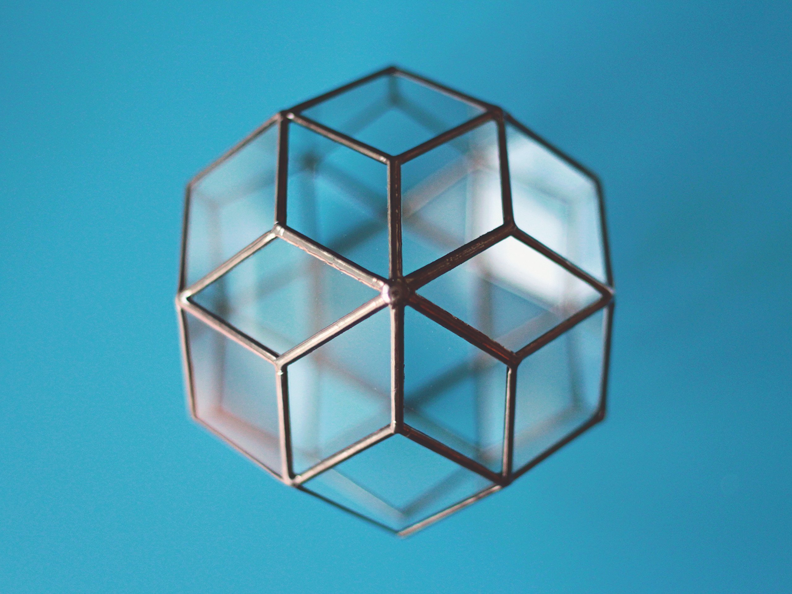 Modern Geometric Glass Orchid Planter - Large Terrarium Container for Home Decor, Wedding Table Centerpiece, Housewarming & Anniversary Gift (Copper, Silver, Black) | Perfect for Indoor Plants, Succulents & Floral Arrangements
