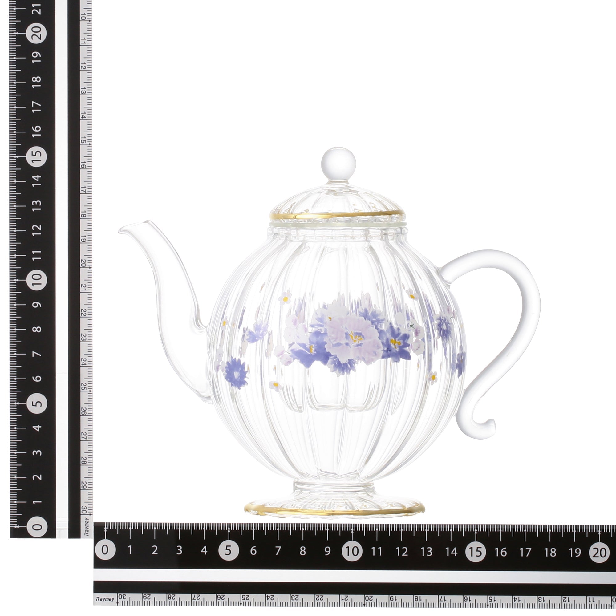 Elegant Purple Flower Frill Glass Teapot - Perfect for Afternoon Tea, Gifts & Home Decor