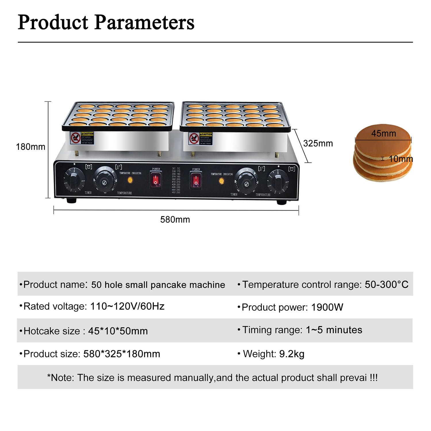 **1900W Commercial Electric Mini Dutch Pancake Maker - Nonstick Waffle Machine for Poffertjes (50PCS, 1.8 Inches) - Perfect for Home Kitchen, Restaurants, Snacks & Desserts**