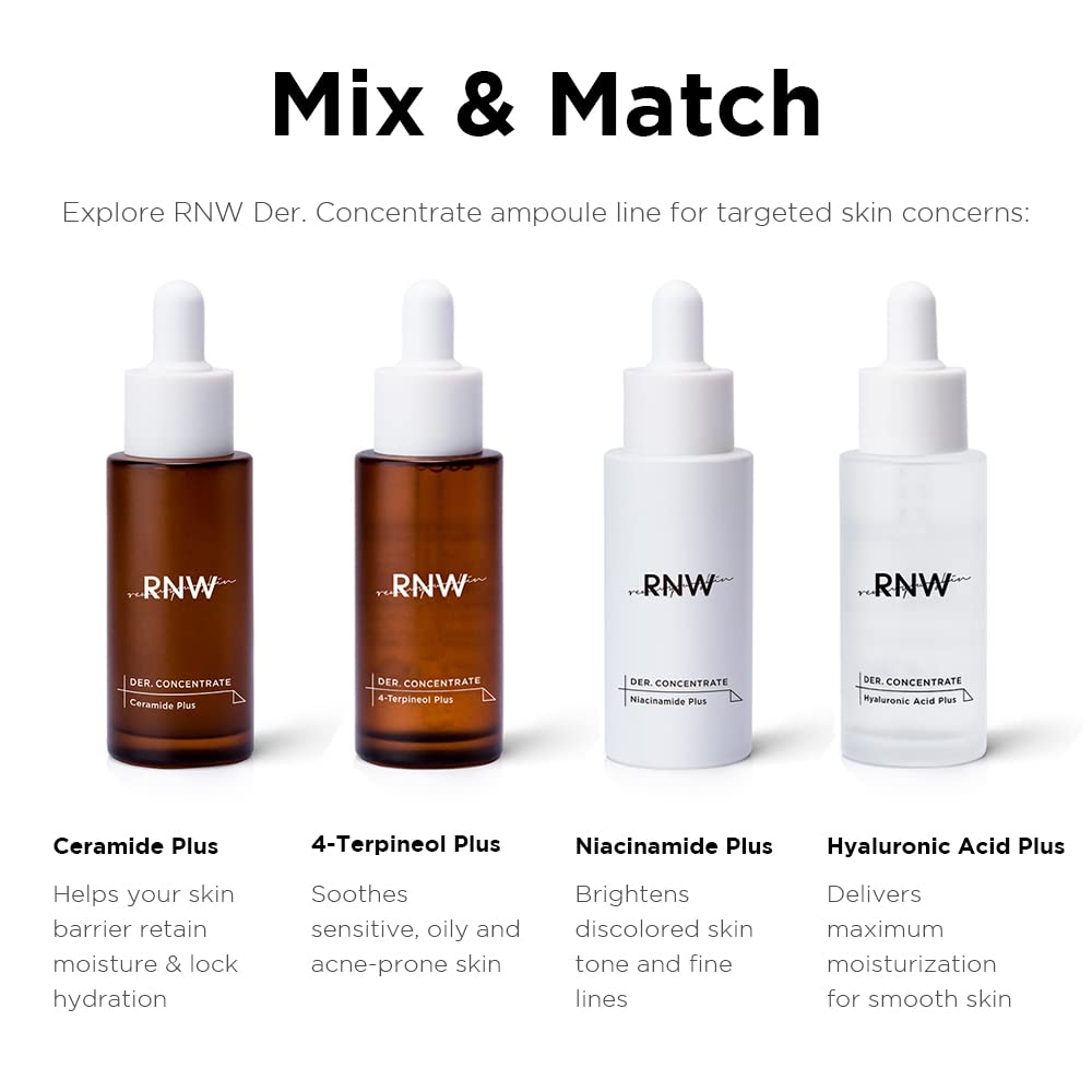 RNW Der. Concentrate 4-Terpineol Plus Serum 30ml - Soothing Tea Tree Oil Ampoule for Acne Prone & Sensitive Skin | Korean Skincare for Blemish Control & Redness Relief | Daily Face Care & Night Treatment