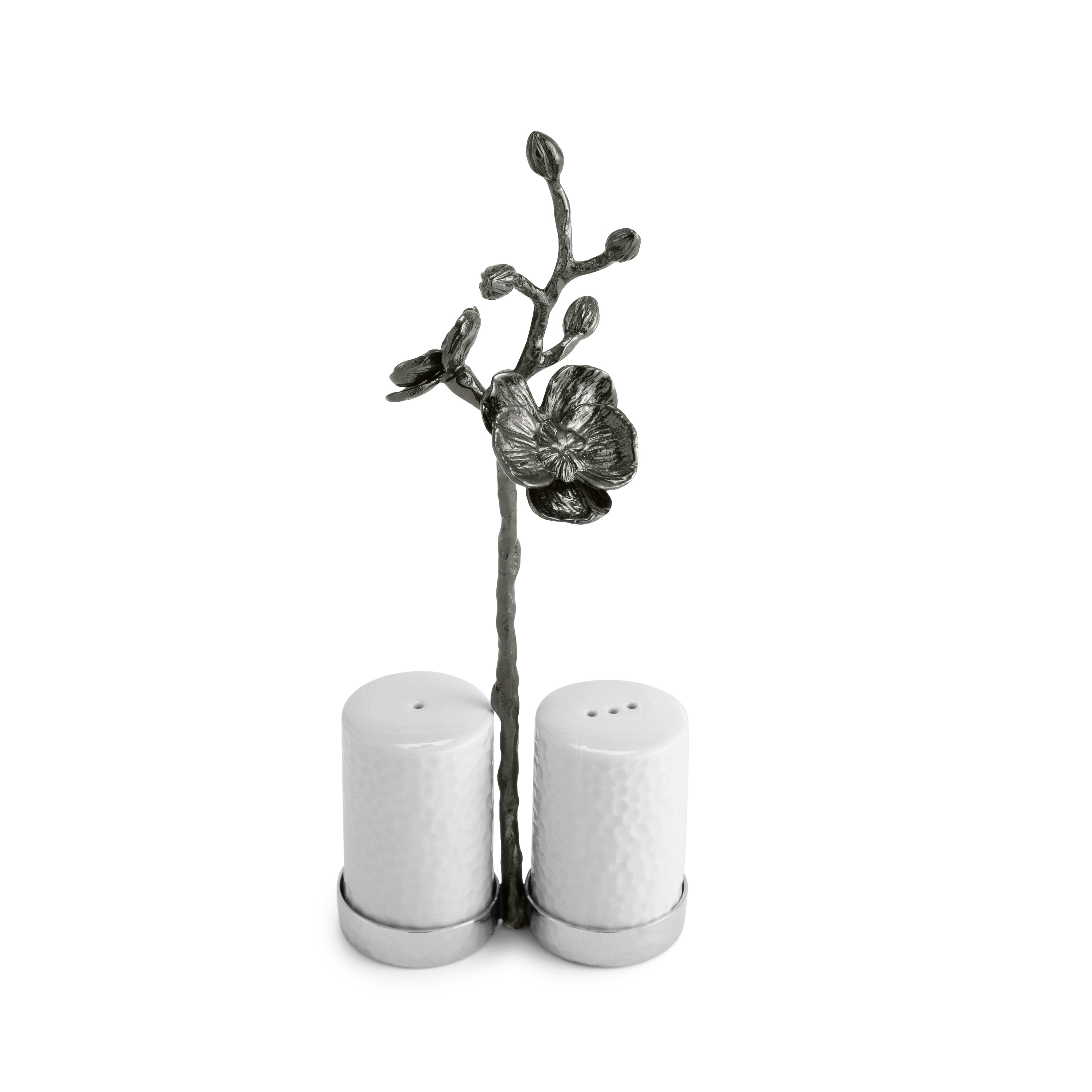 Premium Black Orchid Salt and Pepper Grinder Set - Elegant Ceramic Spice Shakers for Kitchen, Dining Table & Gourmet Cooking