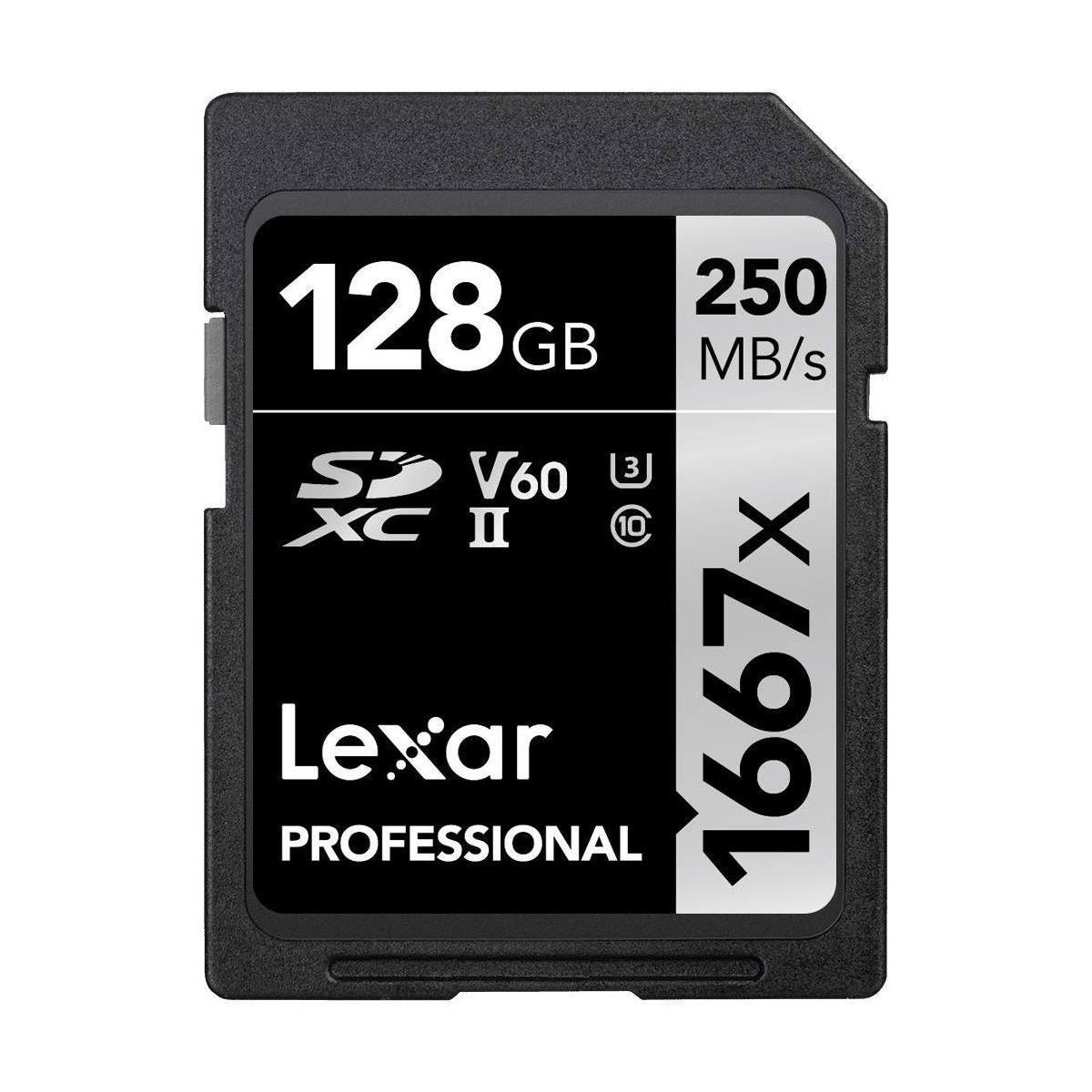 Lexar 128GB Professional 1667x UHS-II SDXC Memory Card - High-Speed Performance for 4K Video, DSLR & Mirrorless Cameras - Perfect for Photographers, Videographers & Content Creators