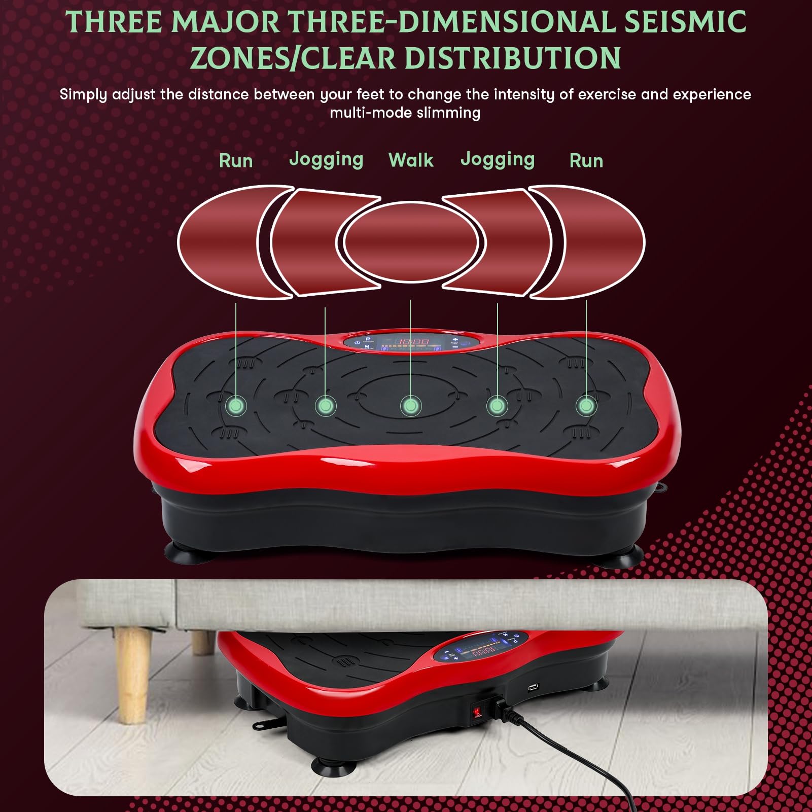 **Whole Body Vibration Plate Exercise Machine - Adjustable Speed, Resistance Bands & LED Touch Screen - Compact Home Gym Equipment for Weight Loss, Muscle Toning & Recovery - Perfect for Home Workouts, Fitness Training & Physical Therapy**