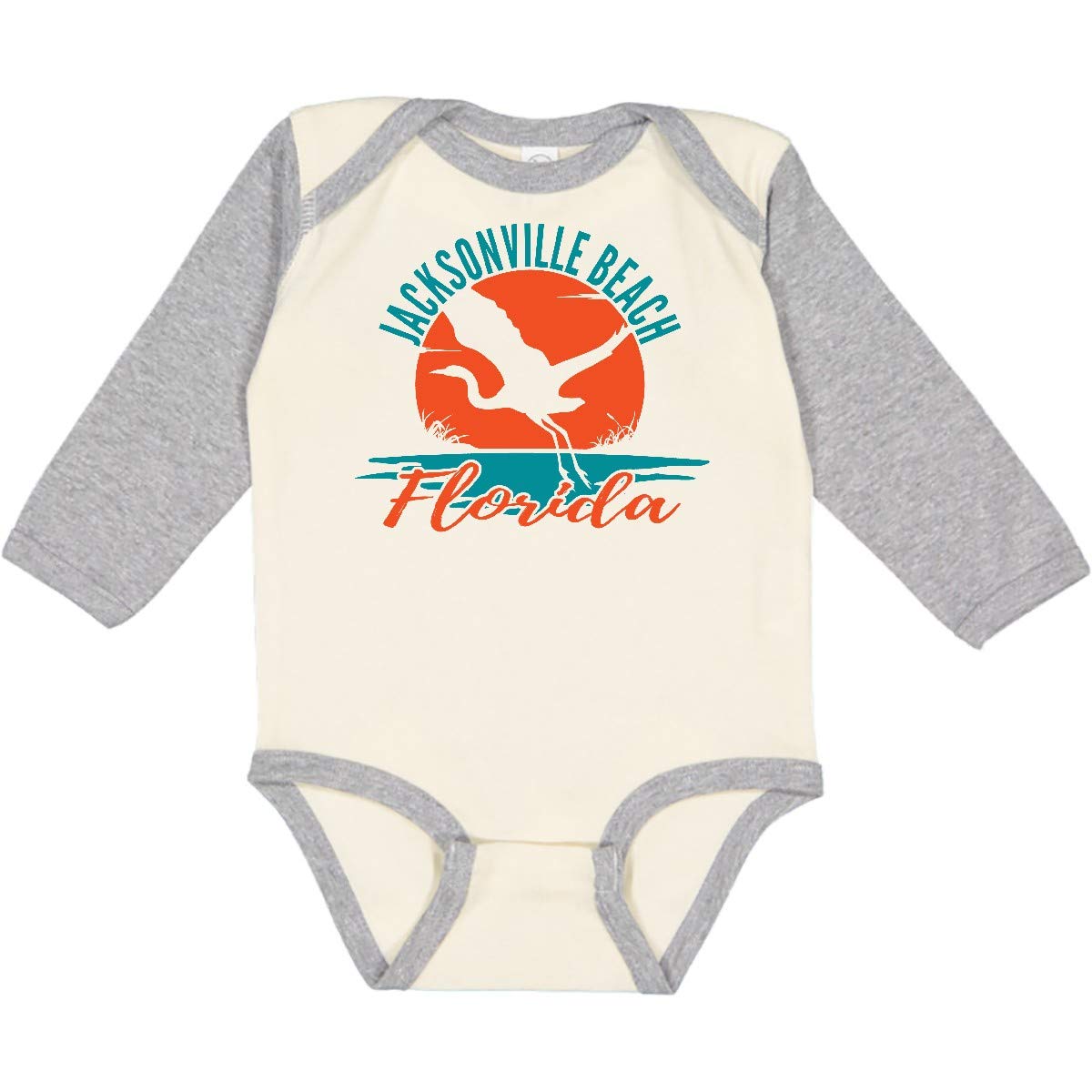 Inktastic Jacksonville Beach Florida Vacation Trip Long Sleeve Creeper - Soft & Comfortable Baby Bodysuit for Boys & Girls - Perfect for Beach Trips, Family Vacations & Florida Souvenirs