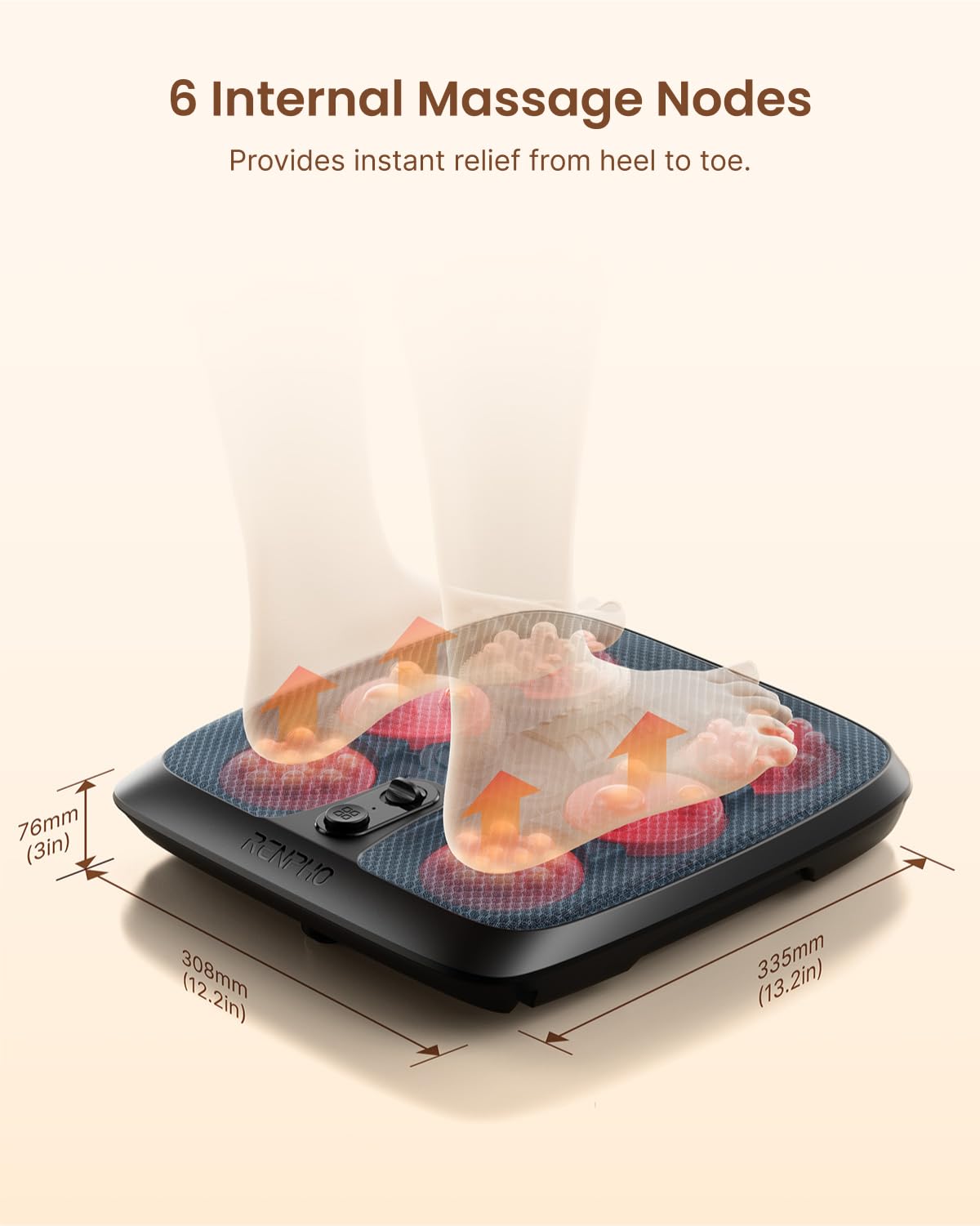 RENPHO FSA Eligible Shiatsu Heated Foot Massager with Heat - Plantar Fasciitis Relief, Gifts for Women, Men & Seniors - Perfect for Home Relaxation, Office Stress Relief & Post-Workout Recovery