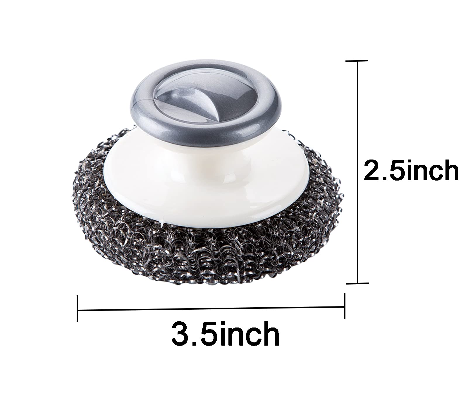 2-Pack Heavy Duty Stainless Steel Scrubber with Handle - for Pots, Pans & Grills Cleaning
