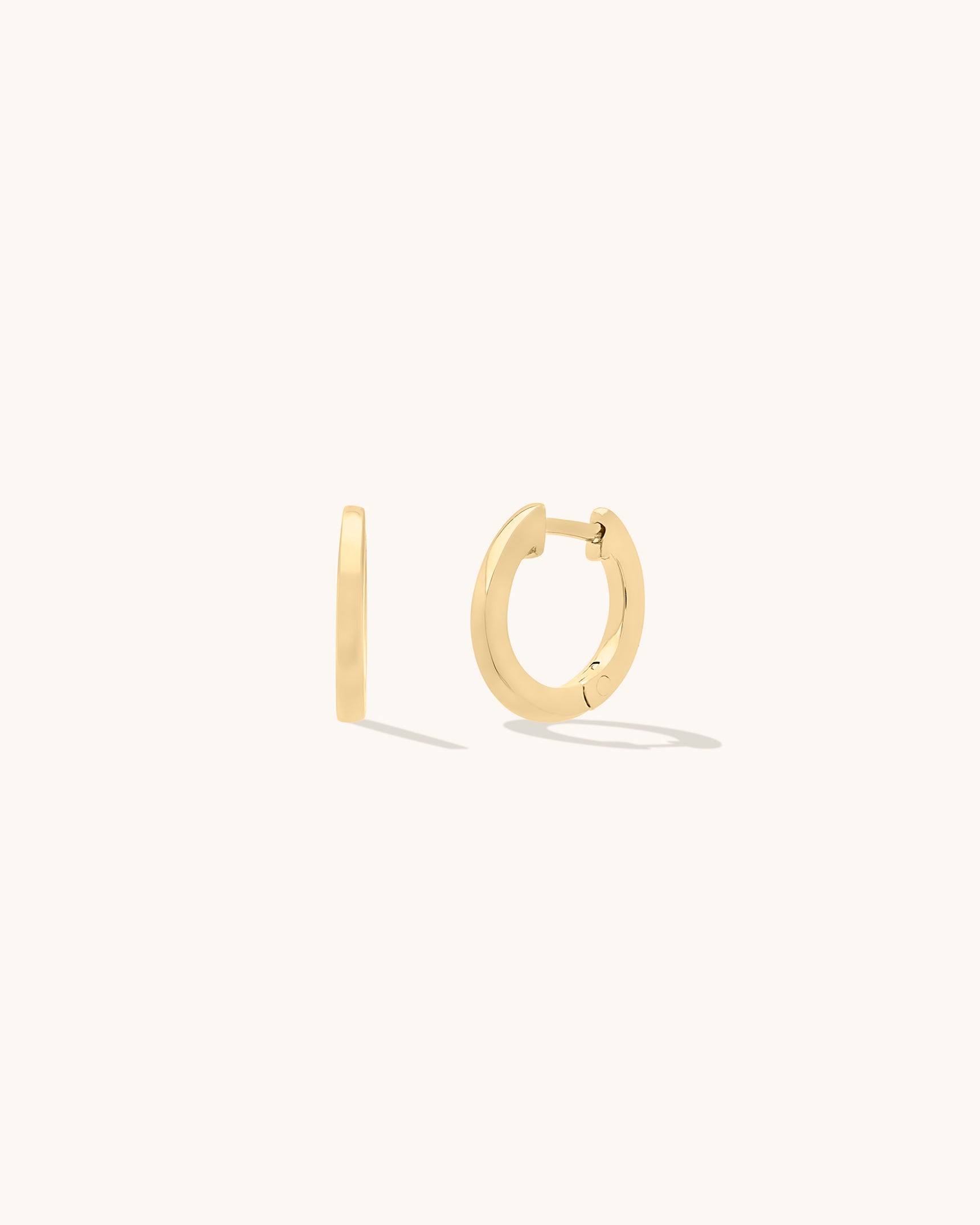 14K Gold Huggie Hoop Earrings - 10mm Small Gold Hoops for Women - Perfect for Everyday Wear, Gifts & Special Occasions