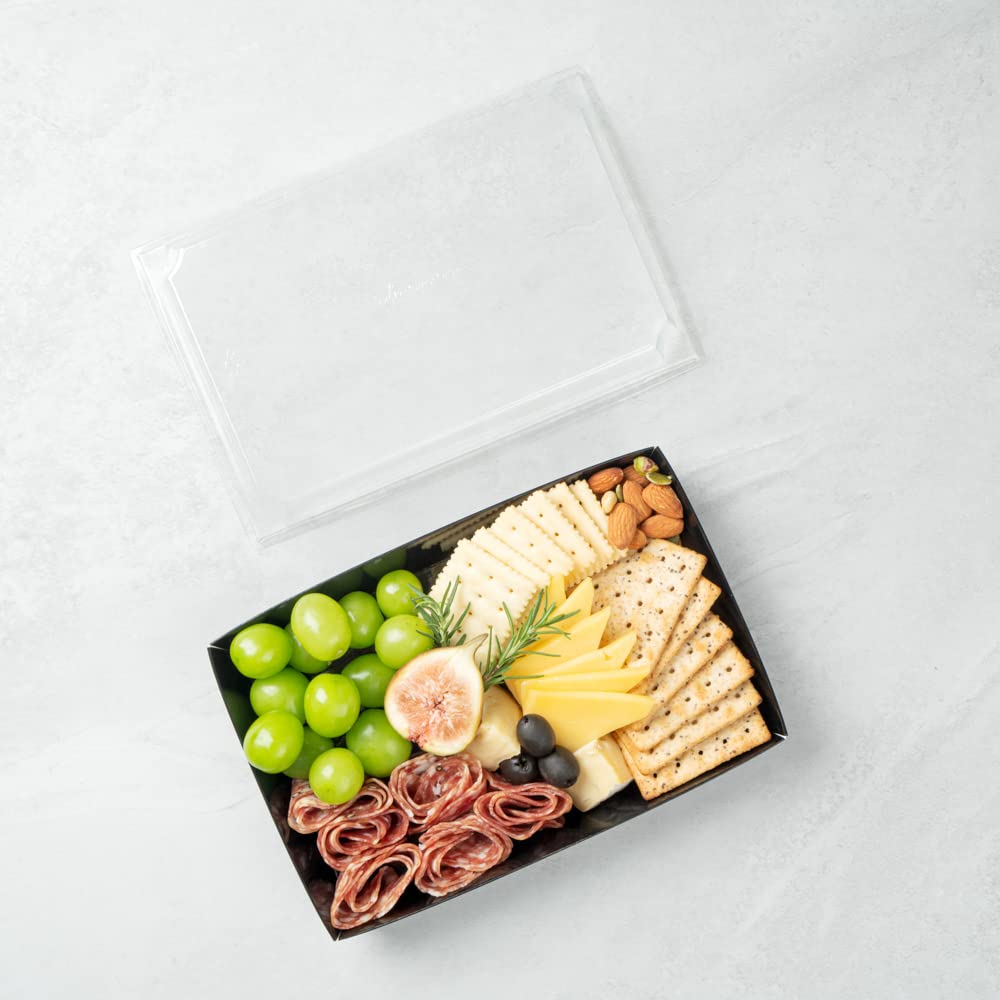 Restaurantware Matsuri Vision 9x6x1.5 Inch Large Disposable Sushi Trays - 100 Greaseproof Black Paper Sushi Containers for Entrees & Desserts (Lids Sold Separately) | Perfect for Japanese Restaurants, Catering & Takeout