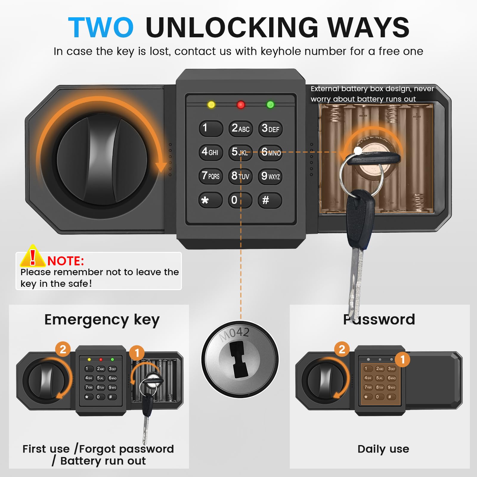 4.2 Cu Ft Fireproof Safe Box - Digital Keypad, Alarm System & Spare Keys - Waterproof & Anti-Theft Security Safe for Home, Office (Documents, Jewelry, Cash Protection)