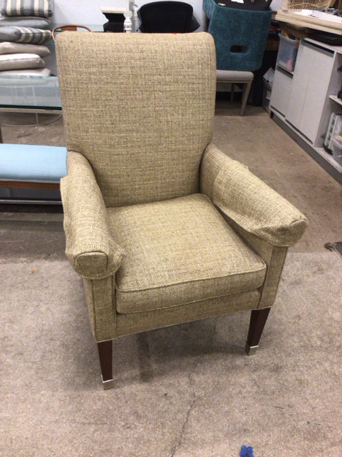 Luxury Robb & Stucky Gold Fabric Armchair with Removable Arm Covers - Elegant Living Room Seating for Home & Office Decor