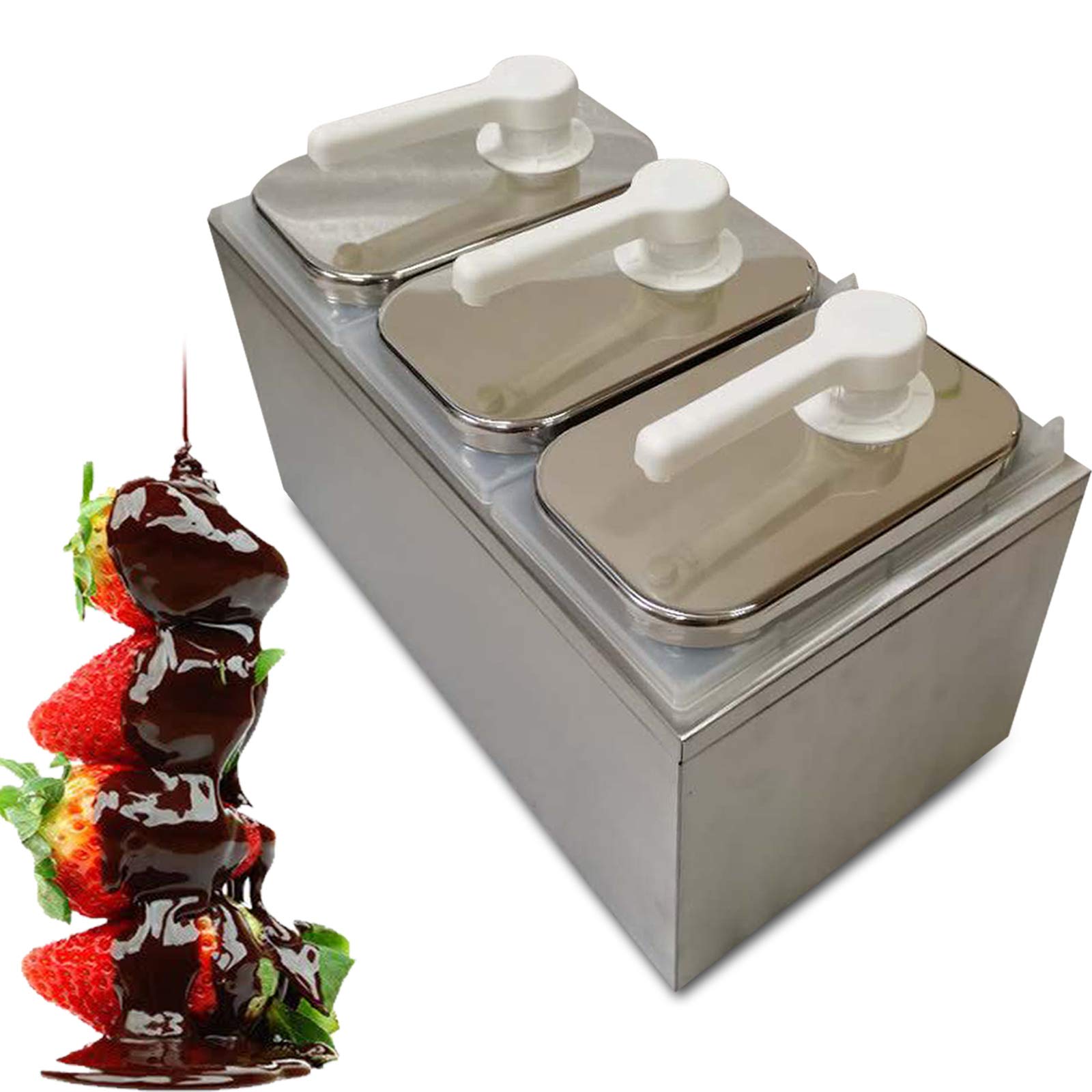 Stainless Steel 3-Head Sauce Pump Dispenser - Condiment Squeeze Bottle for Buffet, Restaurant & Catering Equipment - Perfect for Ketchup, Mustard & Mayo