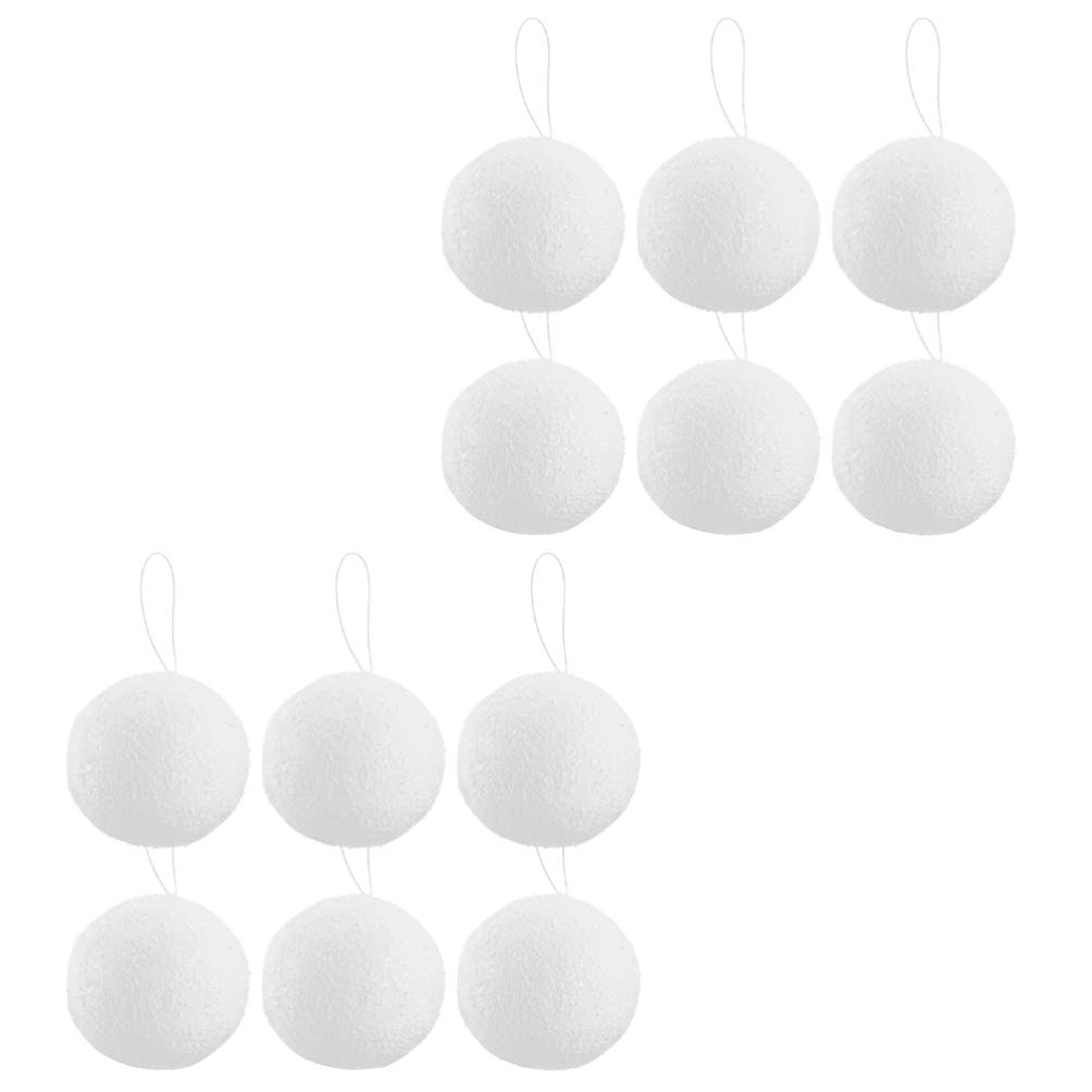 TomaiBaby 12 Pack 6cm White Craft Foam Balls for DIY Arts & Crafts, Christmas Tree Ornaments, Floral Arrangements, and Home Decor - Perfect for Holiday Decorations, Party Supplies, and Creative Projects