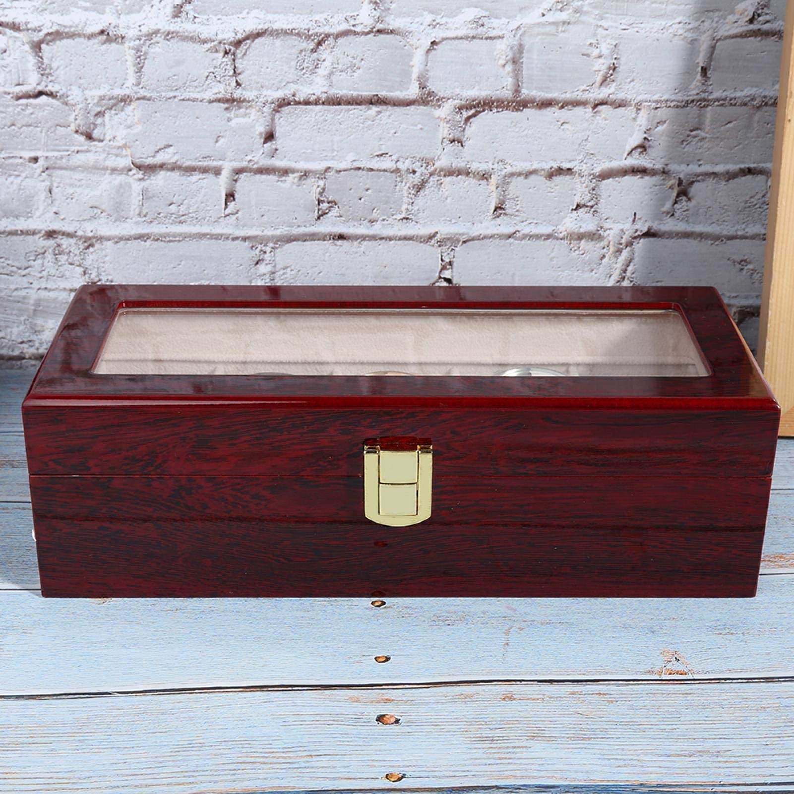 Wooden 5-Slot Watch Box for Men - Elegant Display Case for Watches | Perfect for Home & Office Organization