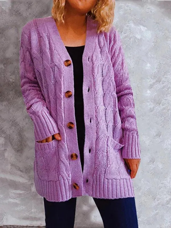 Women's Long Twist Pocket Cardigan Sweater - Cozy Knit Open Front Wrap for Fall & Winter | Perfect for Office, Casual Outfits & Layering