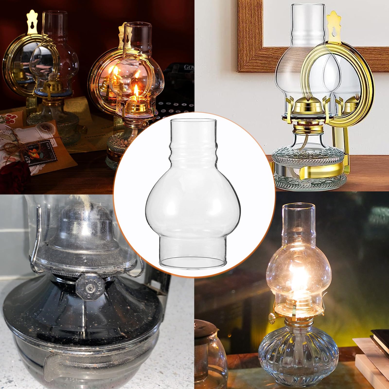 3 Inch Base 6.25 Inch Height Oil Lamp Chimney - Clear Glass Replacement for Kerosene & Hurricane Lamps - Perfect for Home Decor, Emergency Lighting & Outdoor Camping