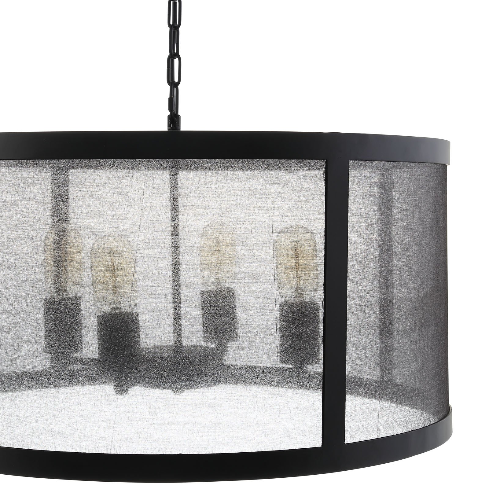 Modway Frost Steel Metal Ceiling Light Pendant Chandelier in Black - Modern Industrial Lighting Fixture for Dining Room, Kitchen Island & Entryway
