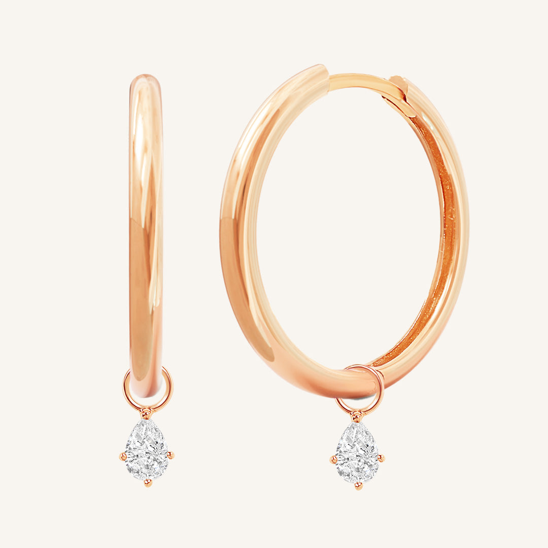 Axial Plain Hoops - Simple & Elegant Hoop Earrings for Women, 14K Gold Plated, Hypoallergenic | Perfect for Everyday Wear, Office, Parties & Special Occasions