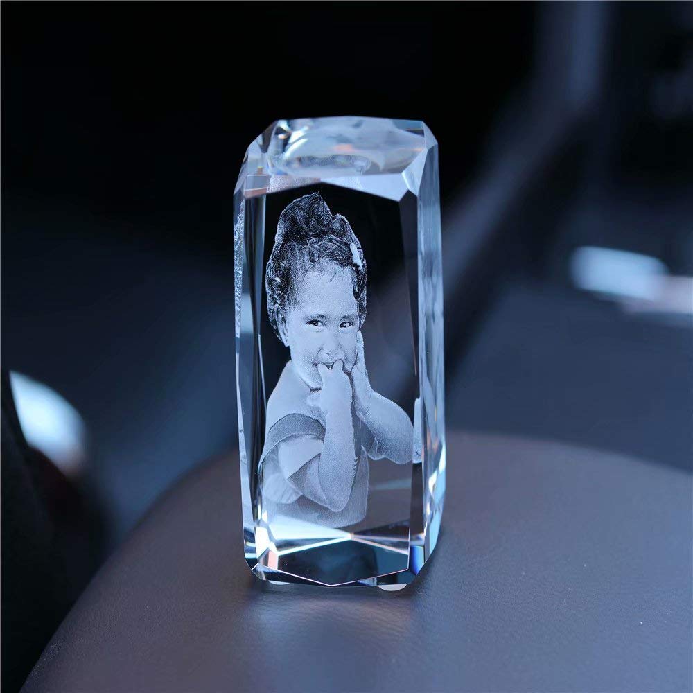 Custom 3D Holographic Crystal Photo Engraving - Personalized with Your Picture | Unique Wedding, Anniversary, Christmas & Birthday Gift Idea | Perfect for Home Decor, Office Display & Special Occasions