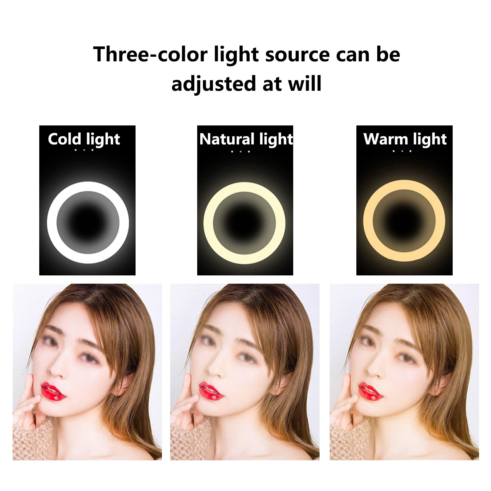 Professional 75cm Desktop Makeup Ring Light with Tripod Stand & Phone Holder - 3 Color Modes, Dimmable LED for Camera, Video, Selfie Photography - Perfect for Beauty Vlogging, YouTube Videos & Home Studio Setup