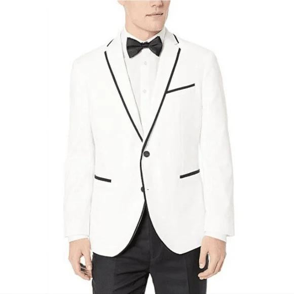 Men's White 6-Piece Tuxedo Suit Set - Classic Formal Wear for Prom, Weddings & Black Tie Events | Premium Quality Tuxedo for Groomsmen & Special Occasions