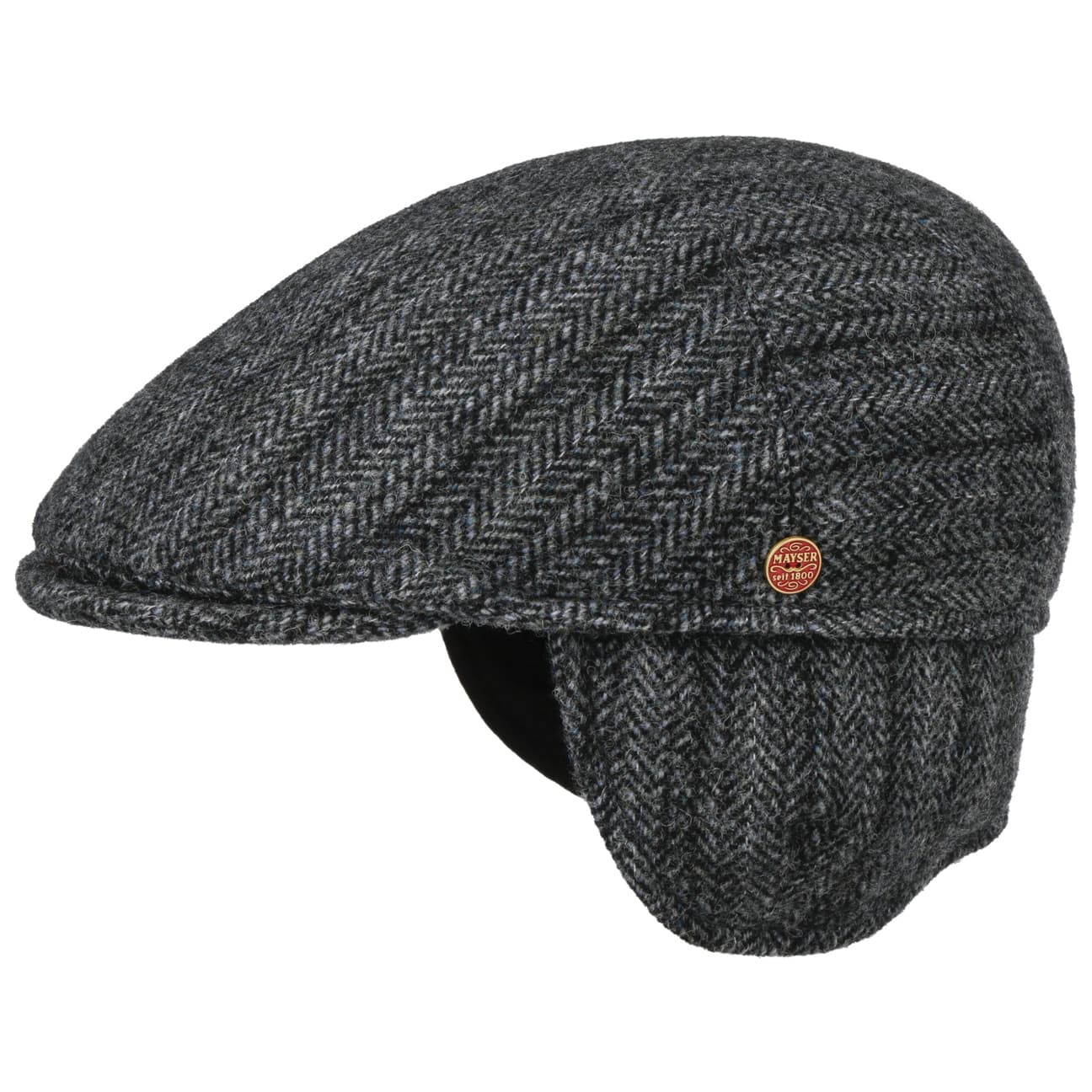 Premium Sidney Wool Flat Cap with Ear Flaps by Mayser - Warm Winter Hat for Men & Women - Perfect for Outdoor Activities, Hiking, and Cold Weather Fashion