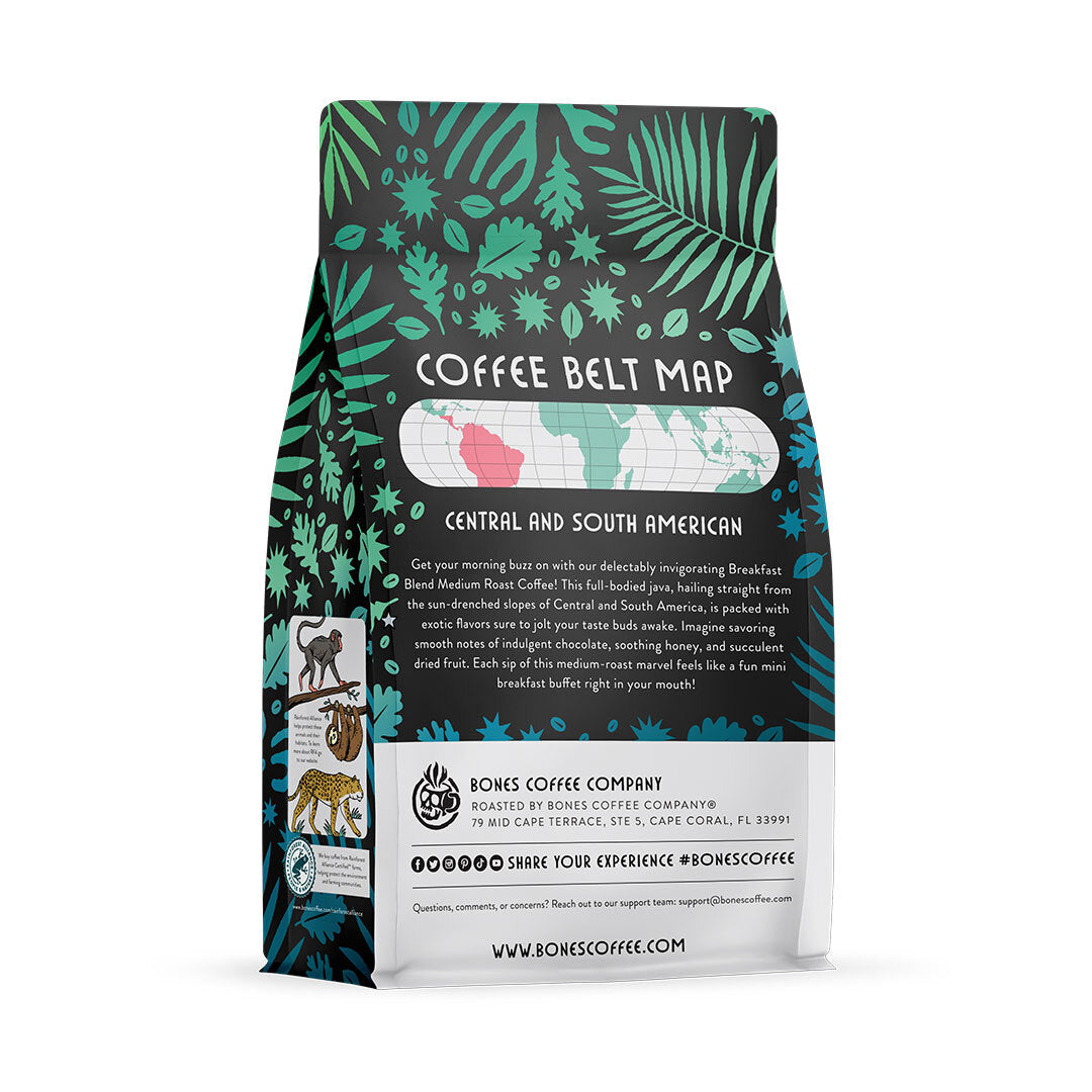 Premium Breakfast Blend Coffee | 12oz Whole Bean or Ground | Perfect for Morning Brew & Office Use