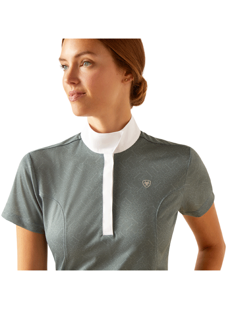 Ariat Aptos Show Top - Bit Print Embossed Equestrian Shirt for Women - Perfect for Horse Riding, Show Jumping & Western Competitions