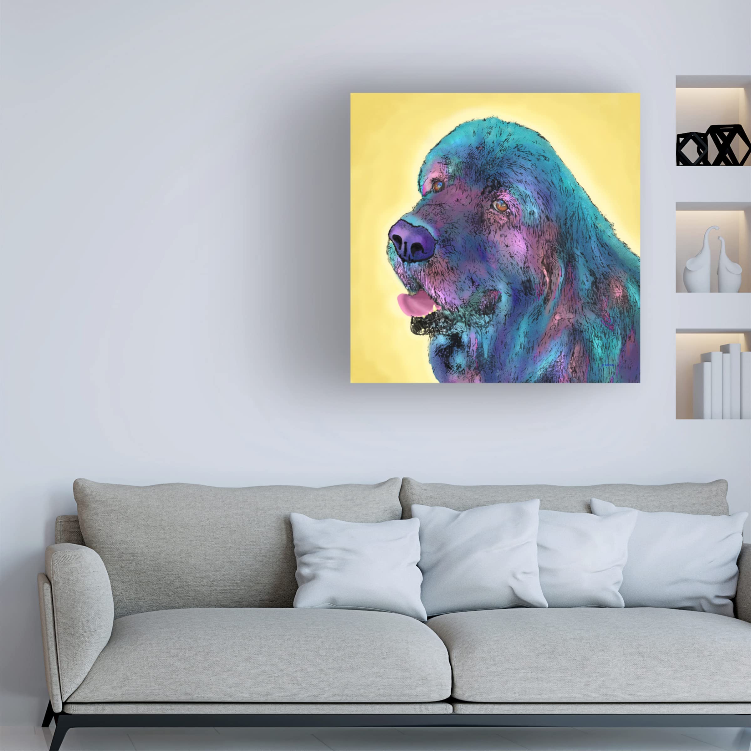 Trademark Fine Art 'Arthur' by Marlene Watson - 18x18 Inch Premium Canvas Wall Art - Perfect for Living Room, Bedroom & Office Decor