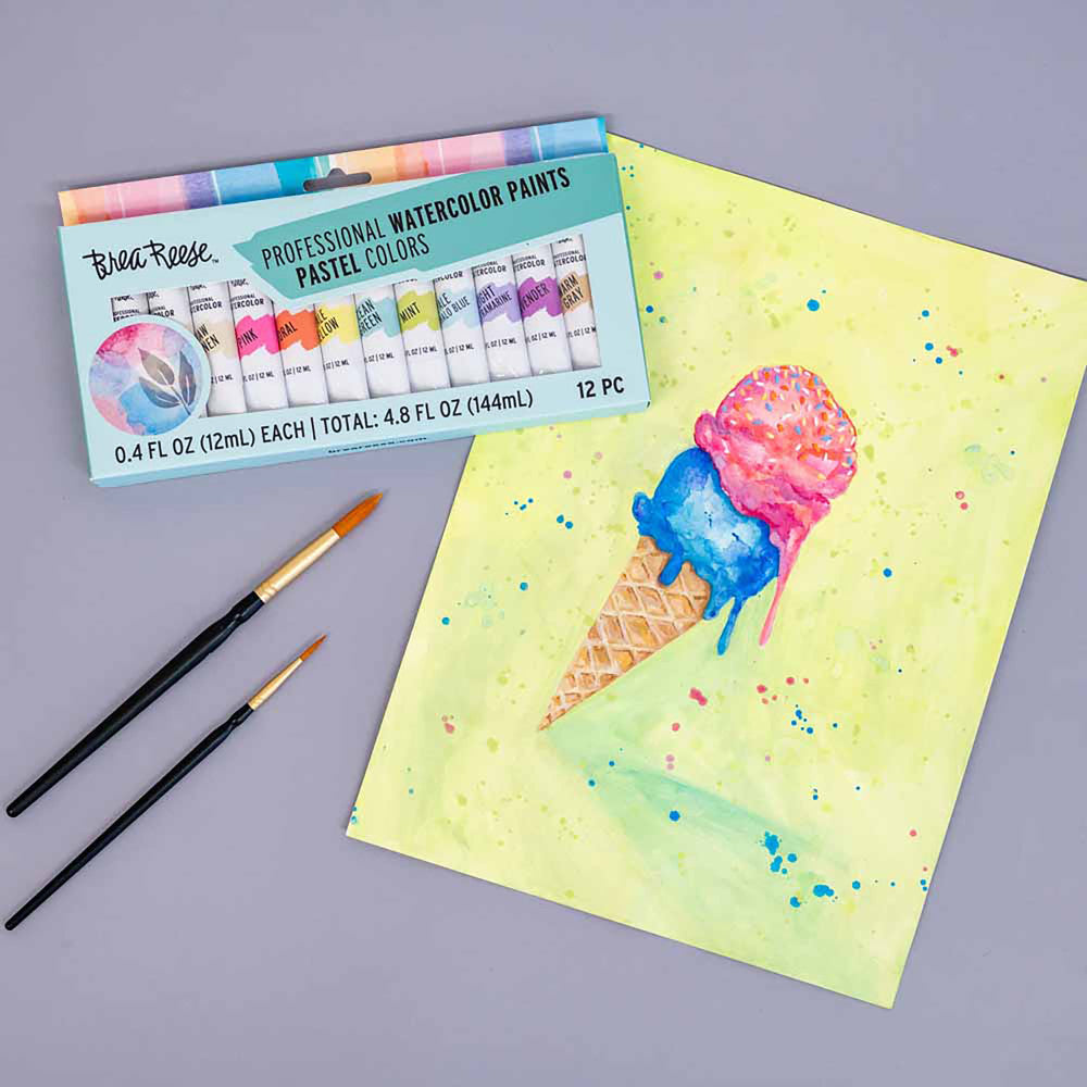 Brea Reese Professional Pastel Watercolor Set - 12 Vibrant Tubes for Artists, Painting & DIY Crafts | Perfect for Watercolor Techniques, Sketching & Mixed Media Art Projects