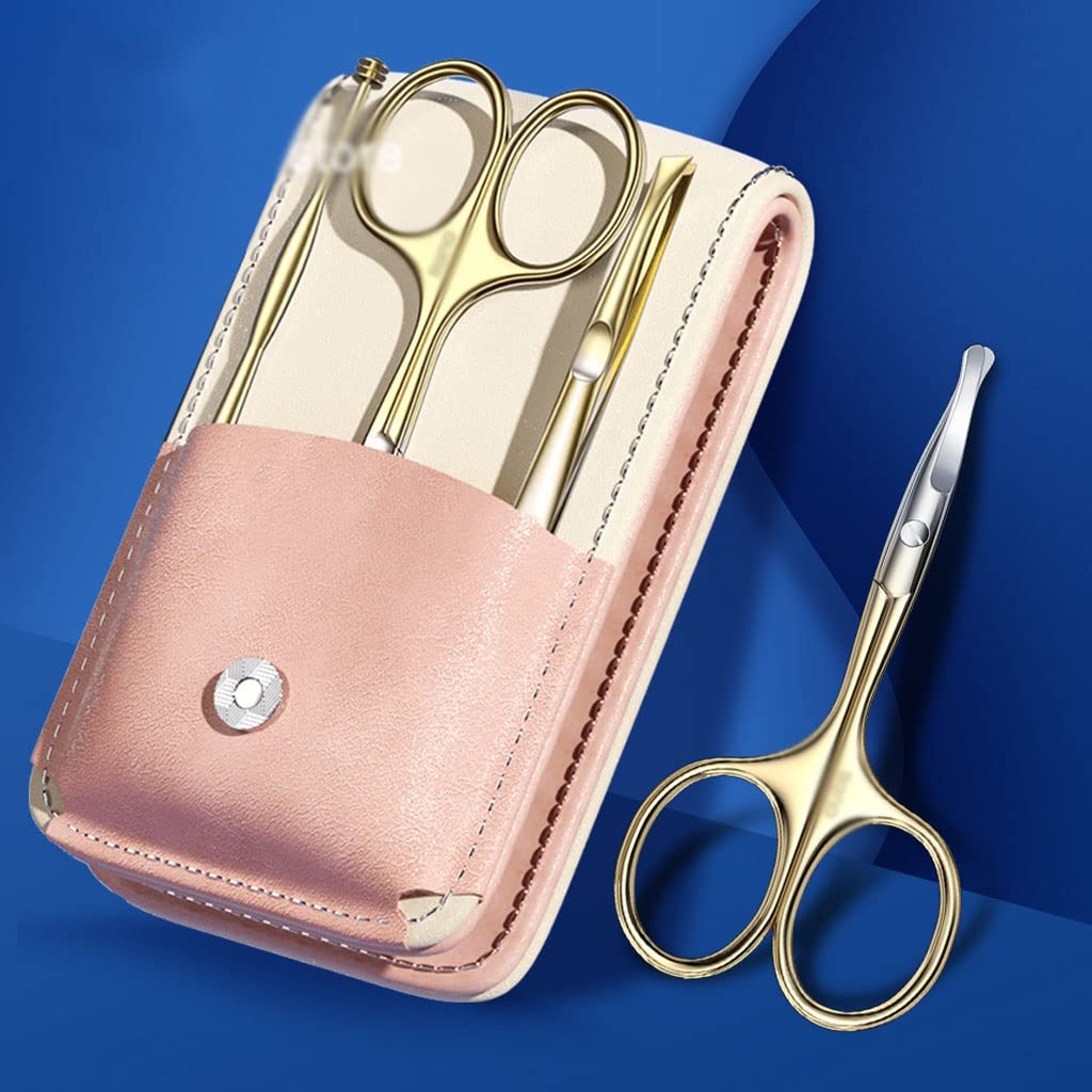 Stainless Steel 3-in-1 Eyebrow Trimmer Set - Eyebrow Clip, Nose Hair Scissors & Ear Spoon | Precise Grooming Tool for Eyebrow Shaping, Nose Hair Trimming & Ear Cleaning | Perfect for Home & Travel Grooming Kits